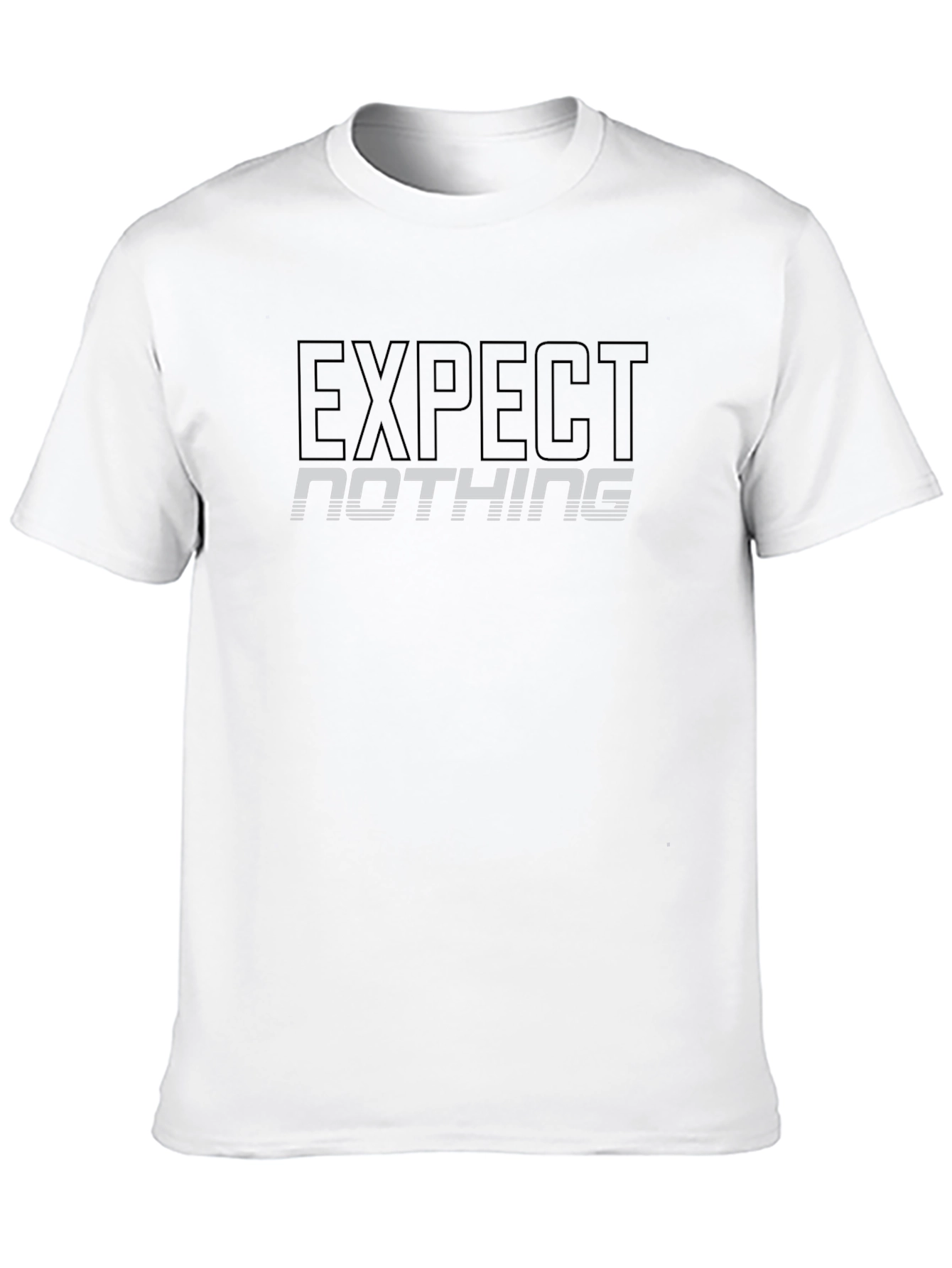 Expect Nothing Graphic Print Black T-Shirt