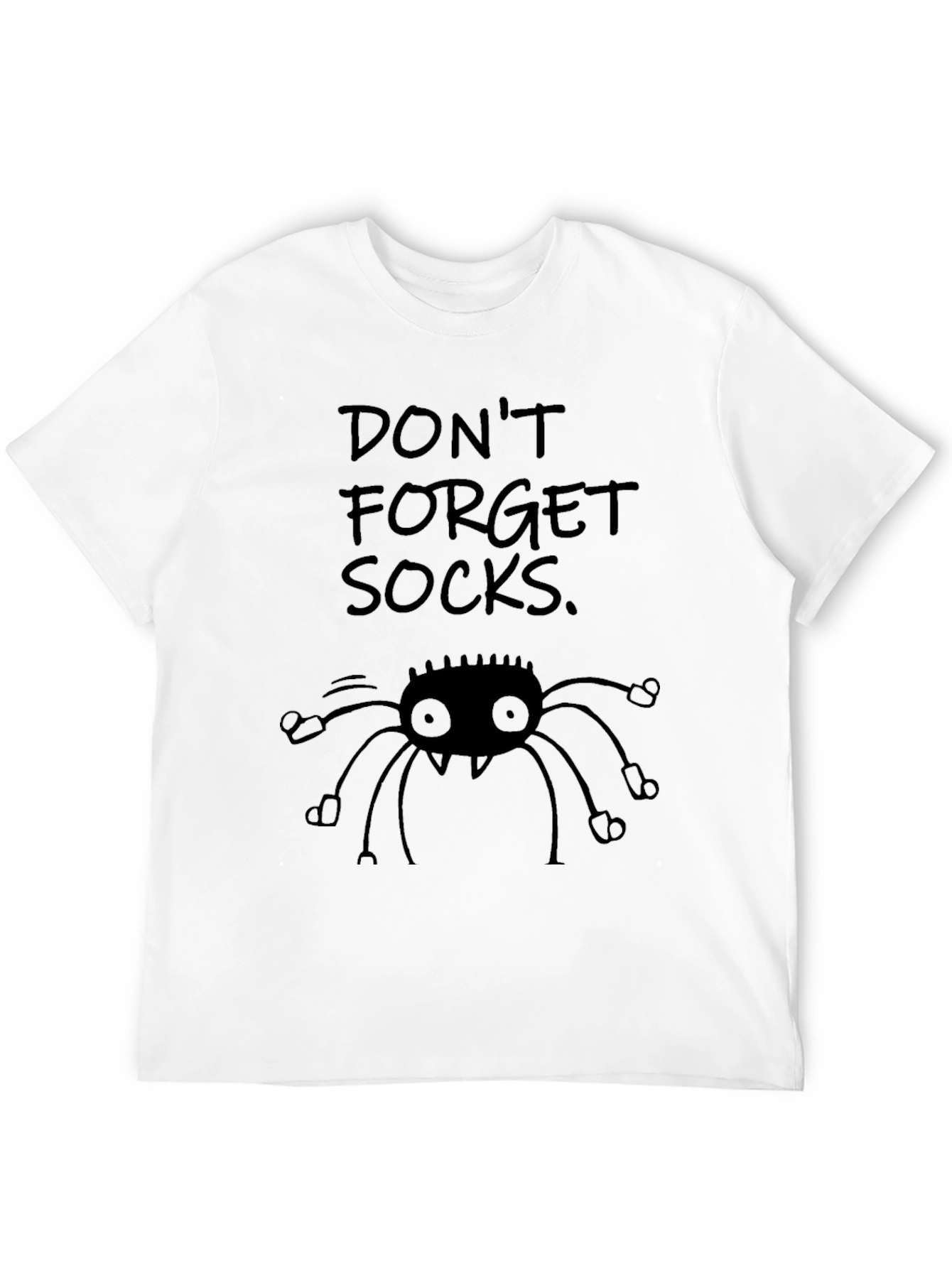 Dont Forget Socks! Funny Spider Graphic Tee