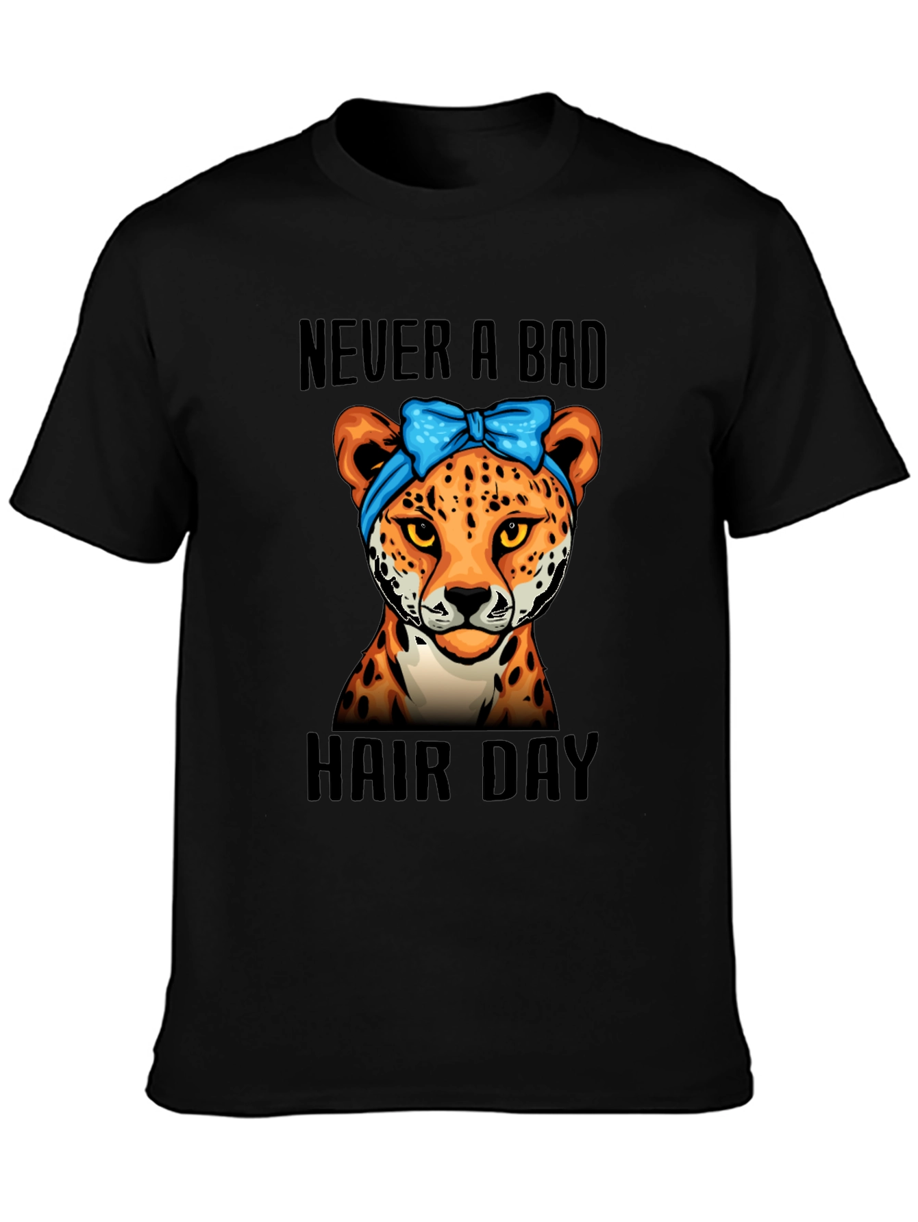 Never A Bad Hair Day Cheetah Graphic Tee