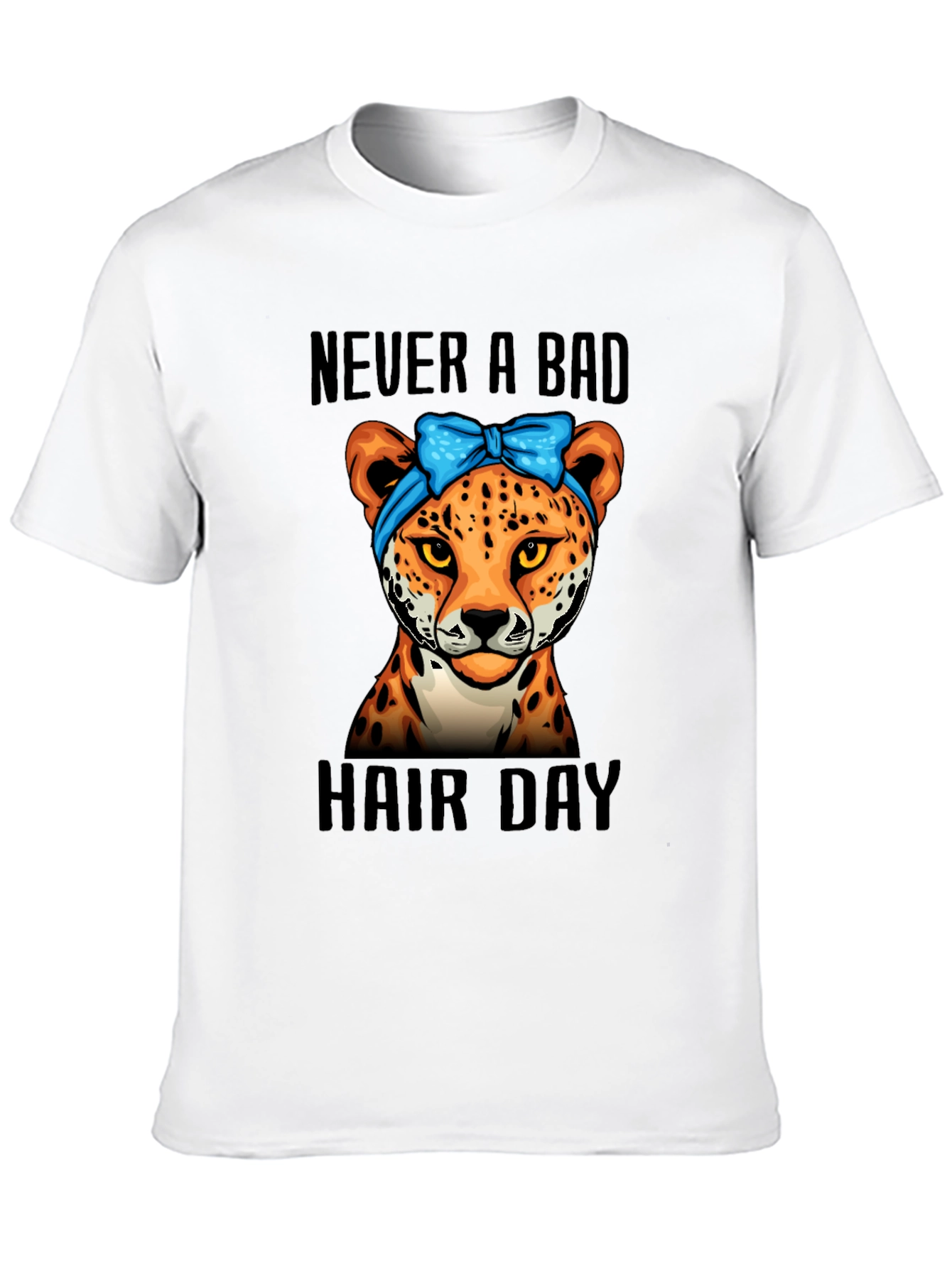 Never A Bad Hair Day Cheetah Graphic Tee