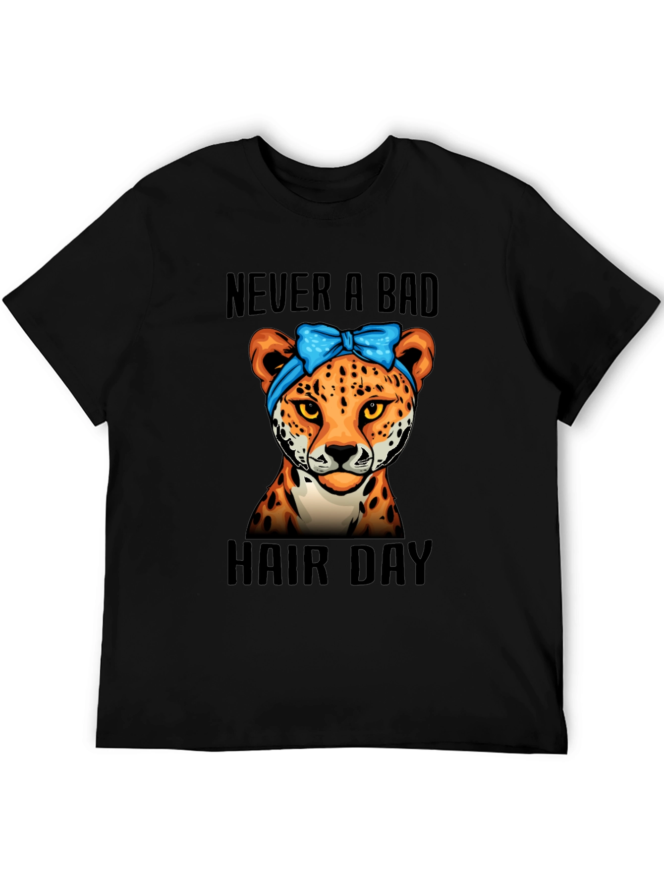 Never A Bad Hair Day Cheetah Graphic Tee