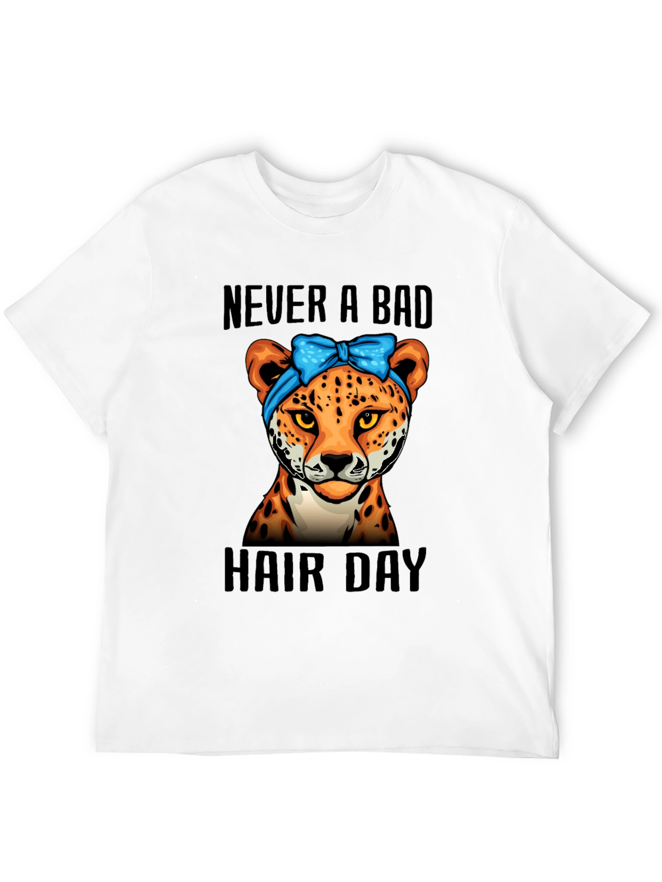 Never A Bad Hair Day Cheetah Graphic Tee