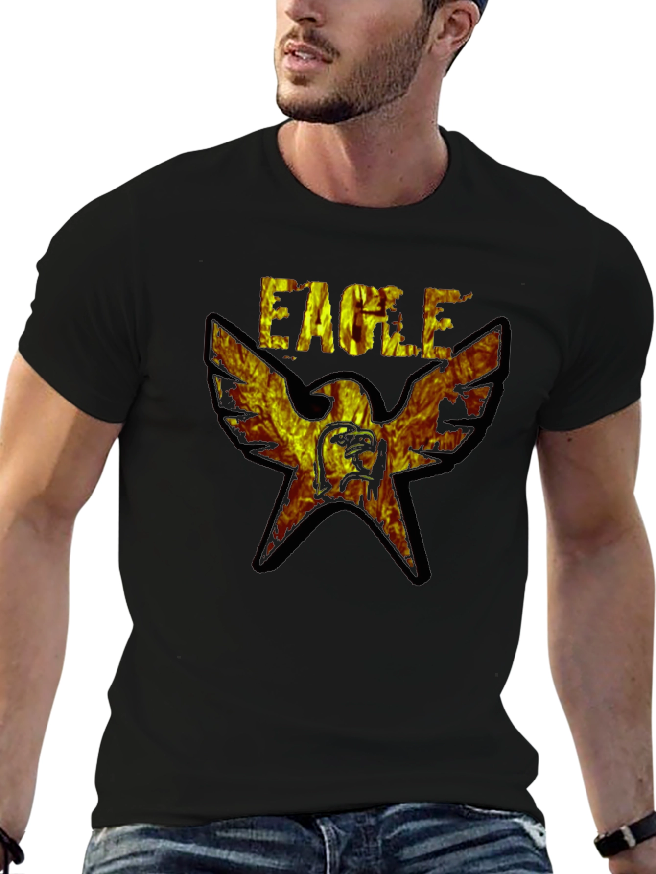 Fiery Eagle Graphic T-Shirt - Bold & Unique Design