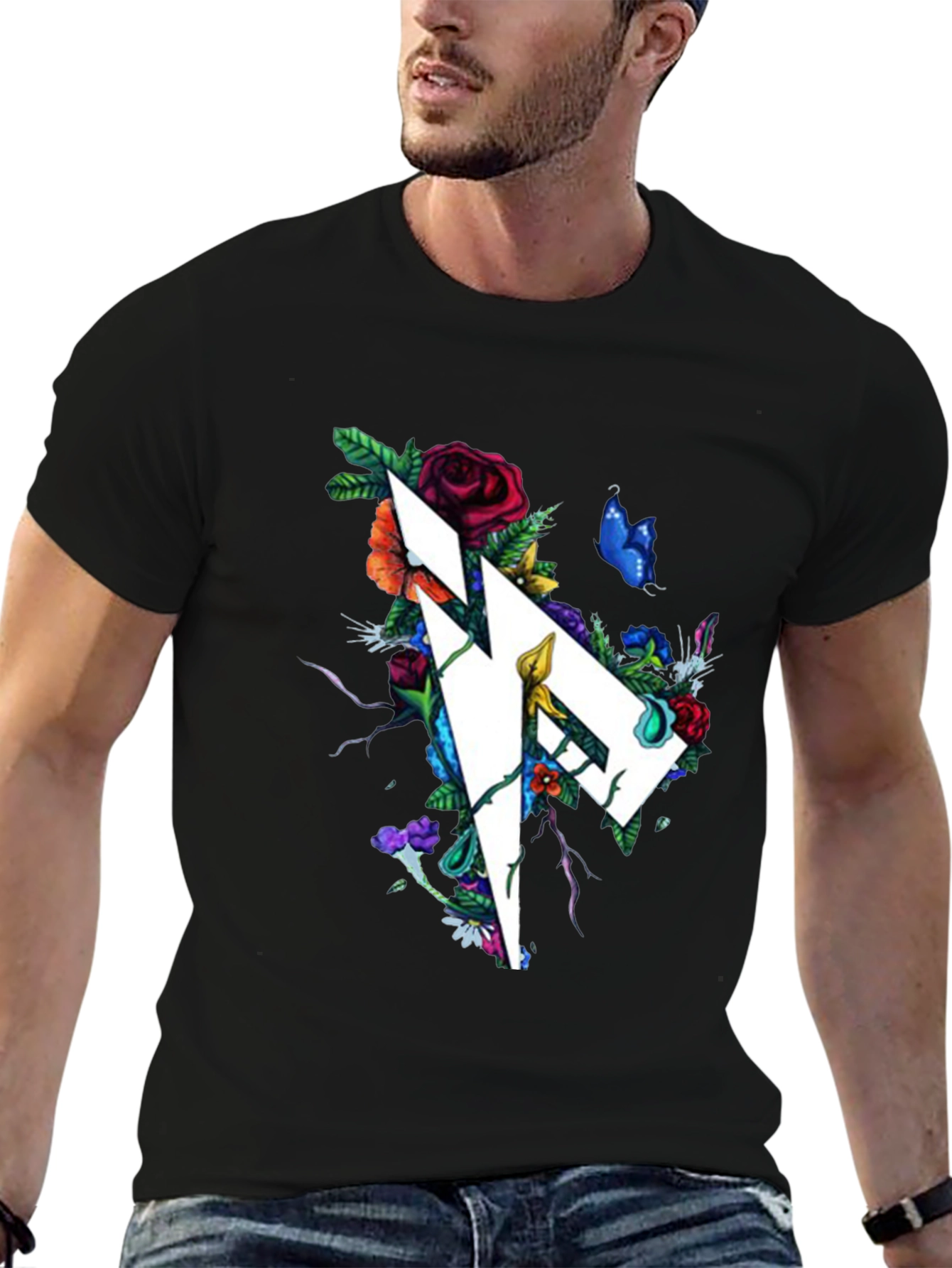 Floral Geometric Graphic Print T-Shirt