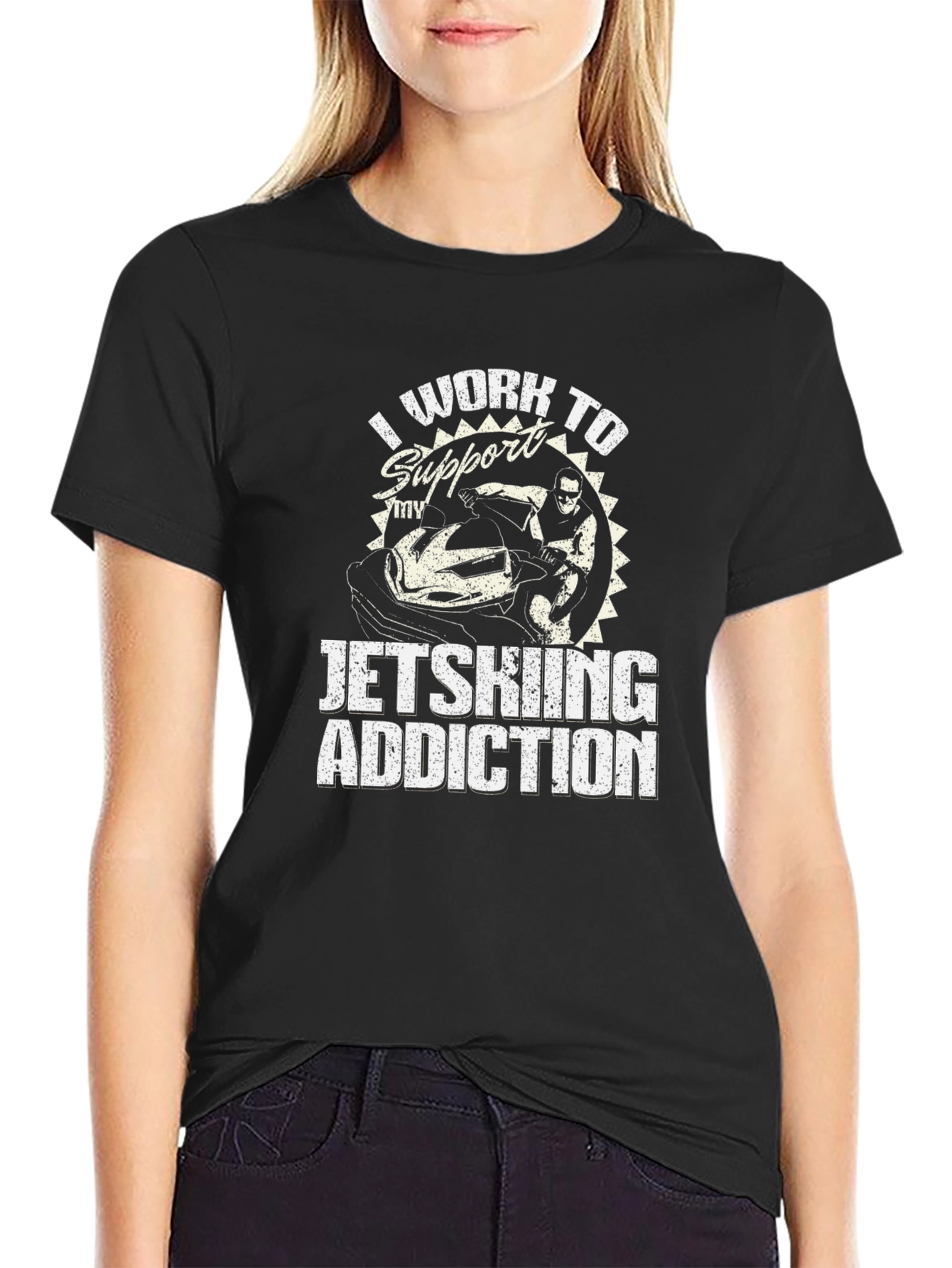 Jet Skiing Addiction Graphic Tee - Cool Hobby Shirt