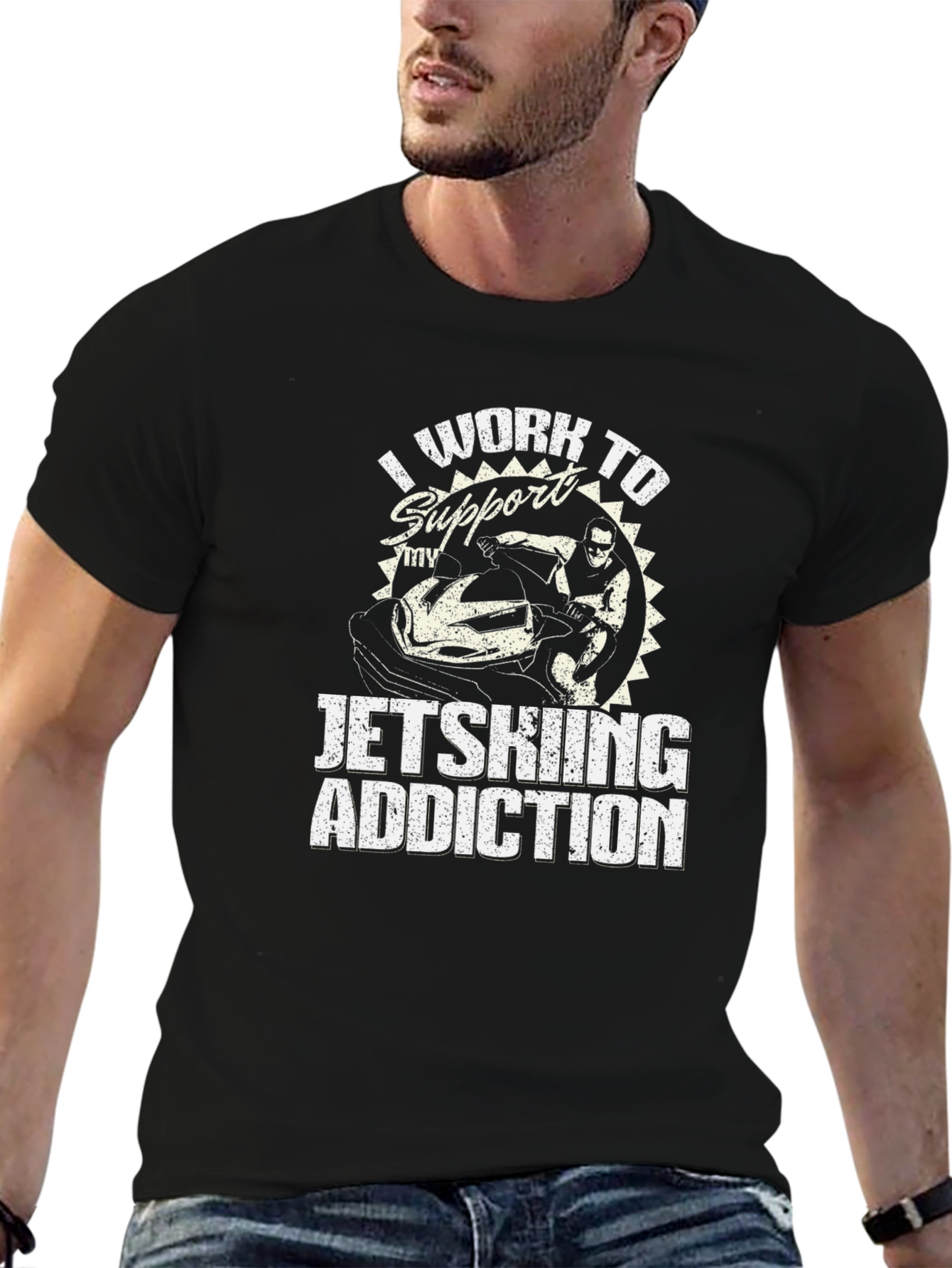 Jet Skiing Addiction Graphic Tee - Cool Hobby Shirt