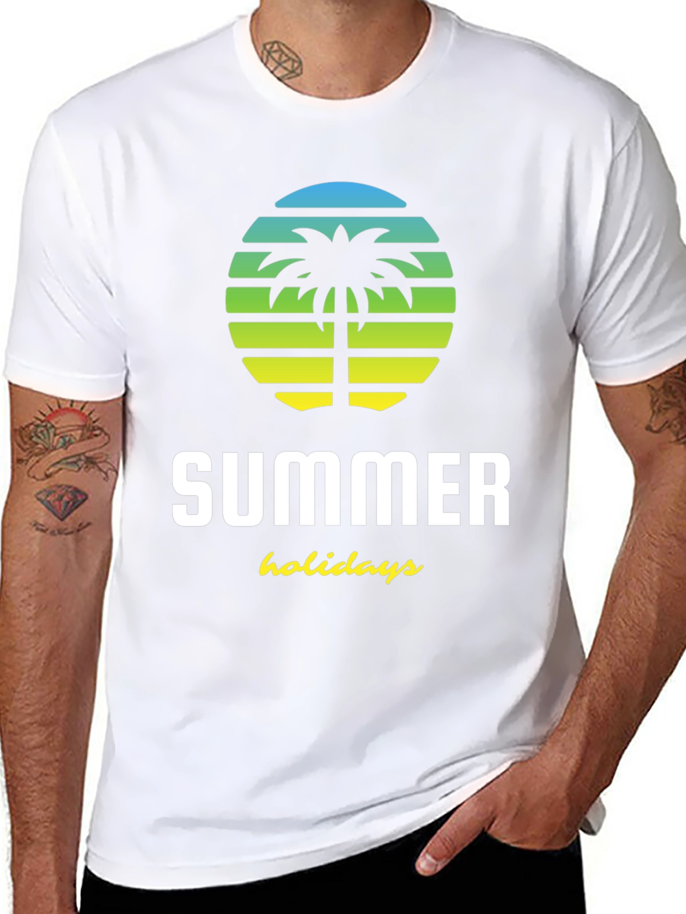Summer Holiday Palm Tree Graphic T-Shirt