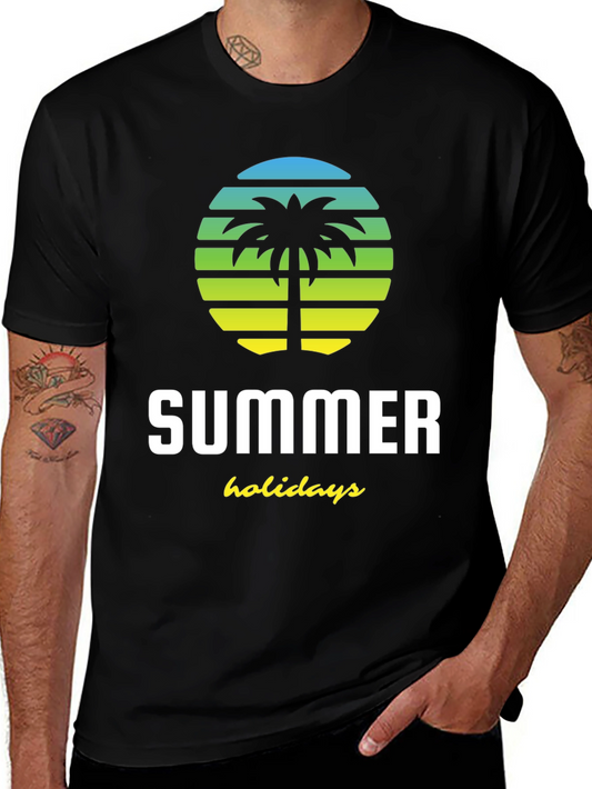 Summer Holiday Palm Tree Graphic T-Shirt