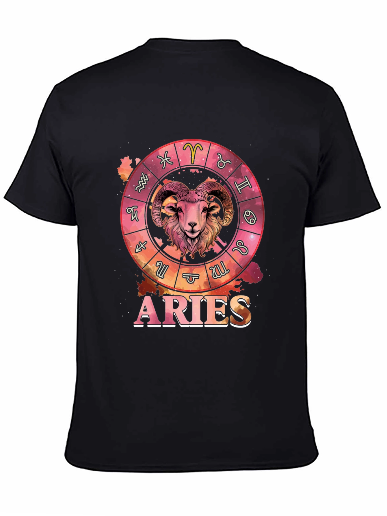Aries Zodiac Graphic Tee - Black