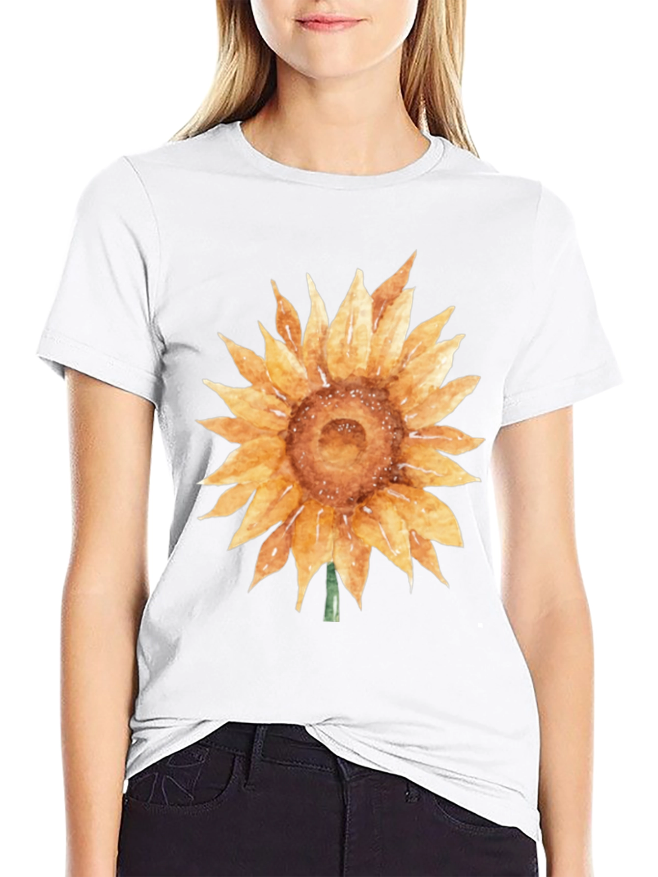 Sunflower Graphic Tee - Soft Cotton Black T-Shirt