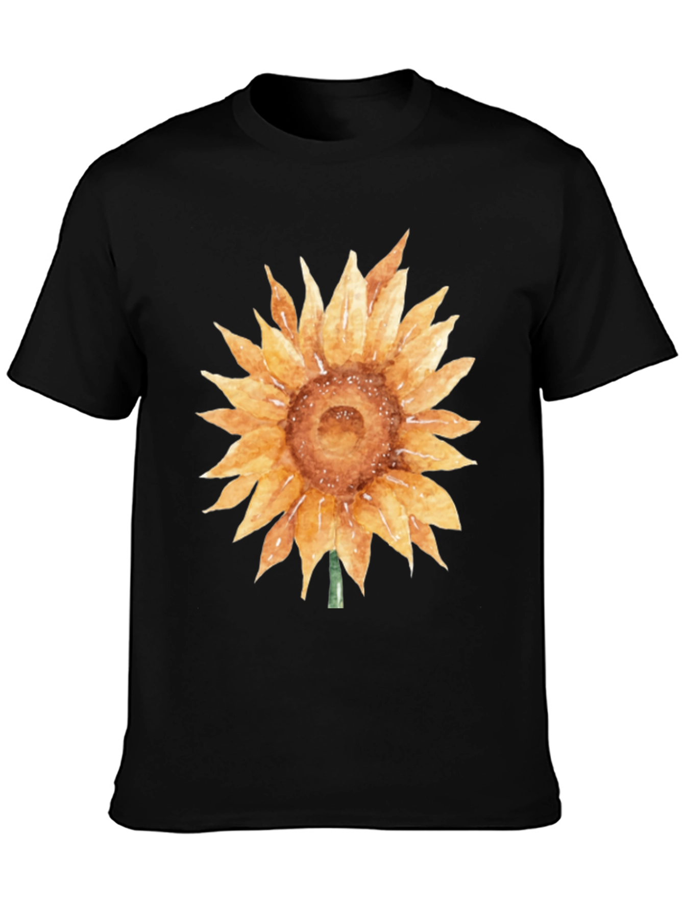Sunflower Graphic Tee - Soft Cotton Black T-Shirt