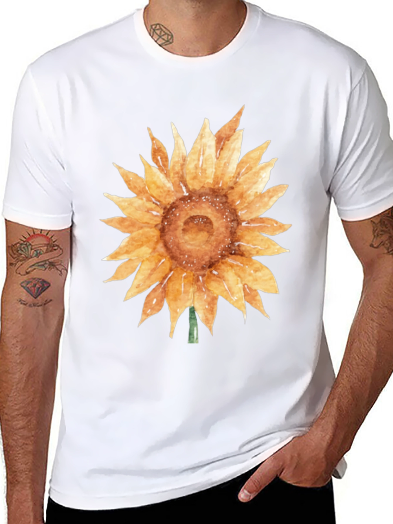 Sunflower Graphic Tee - Soft Cotton Black T-Shirt
