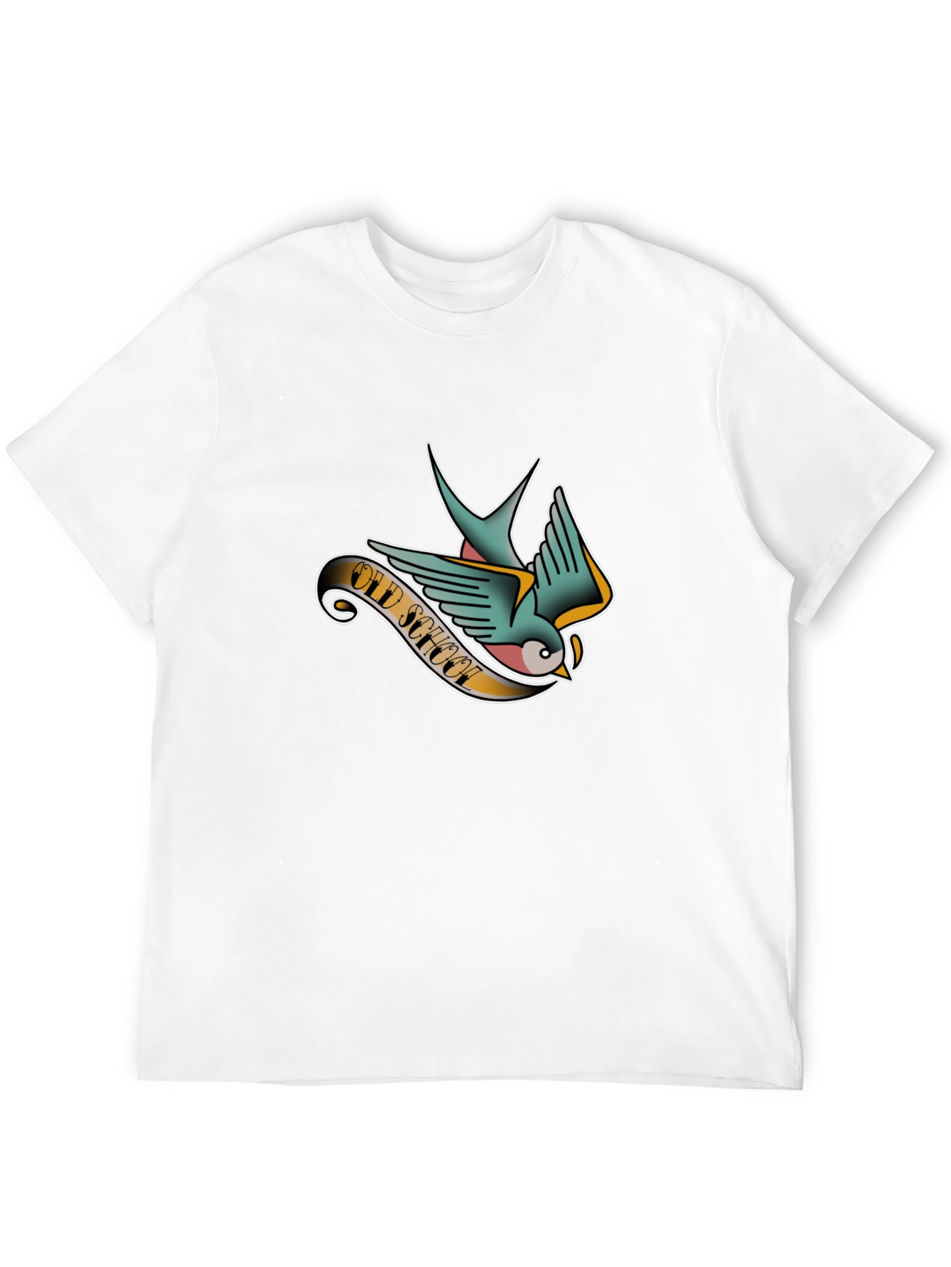 Old School Tattoo Style Swallow Graphic Tee - Black