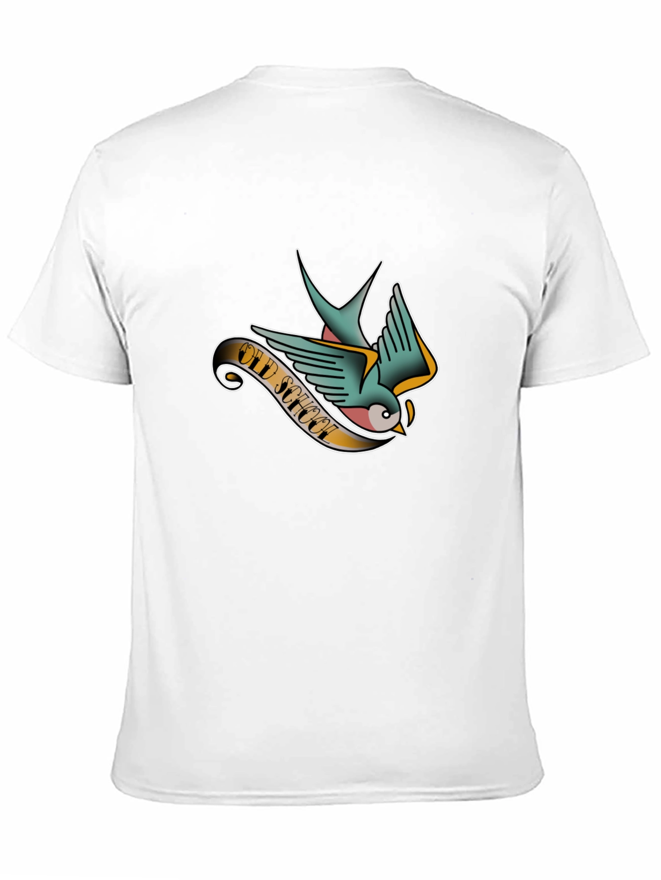 Old School Tattoo Style Swallow Graphic Tee - Black