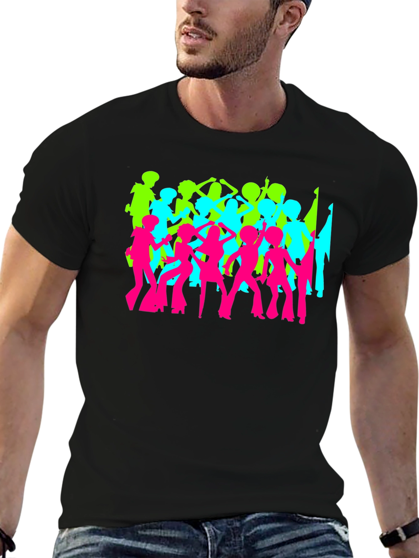 Retro Disco Dance T-Shirt - Black