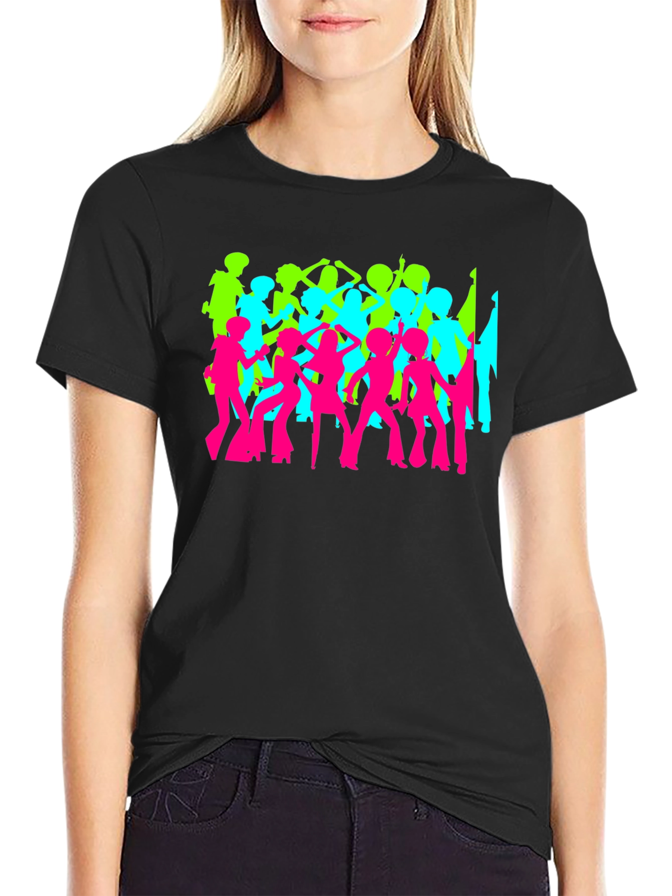 Retro Disco Dance T-Shirt - Black