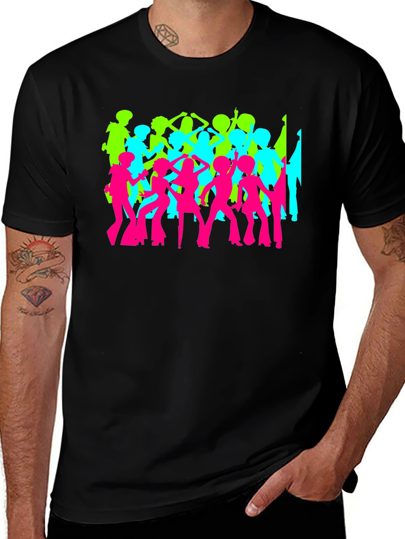 Retro Disco Dance T-Shirt - Black