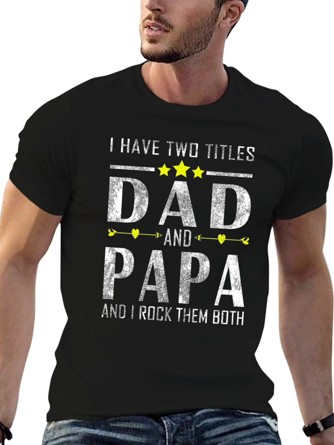Dad and Papa T-Shirt: Two Titles One Awesome Guy!