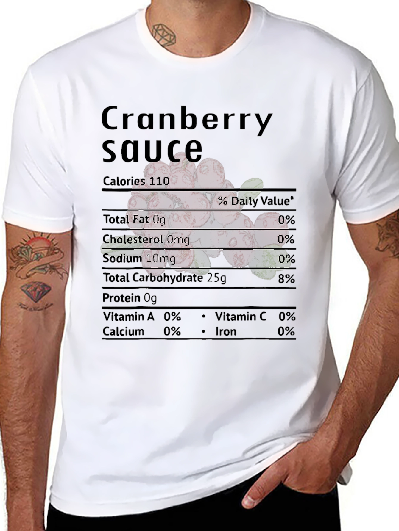 Cranberry Sauce Nutrition Facts Black T-Shirt