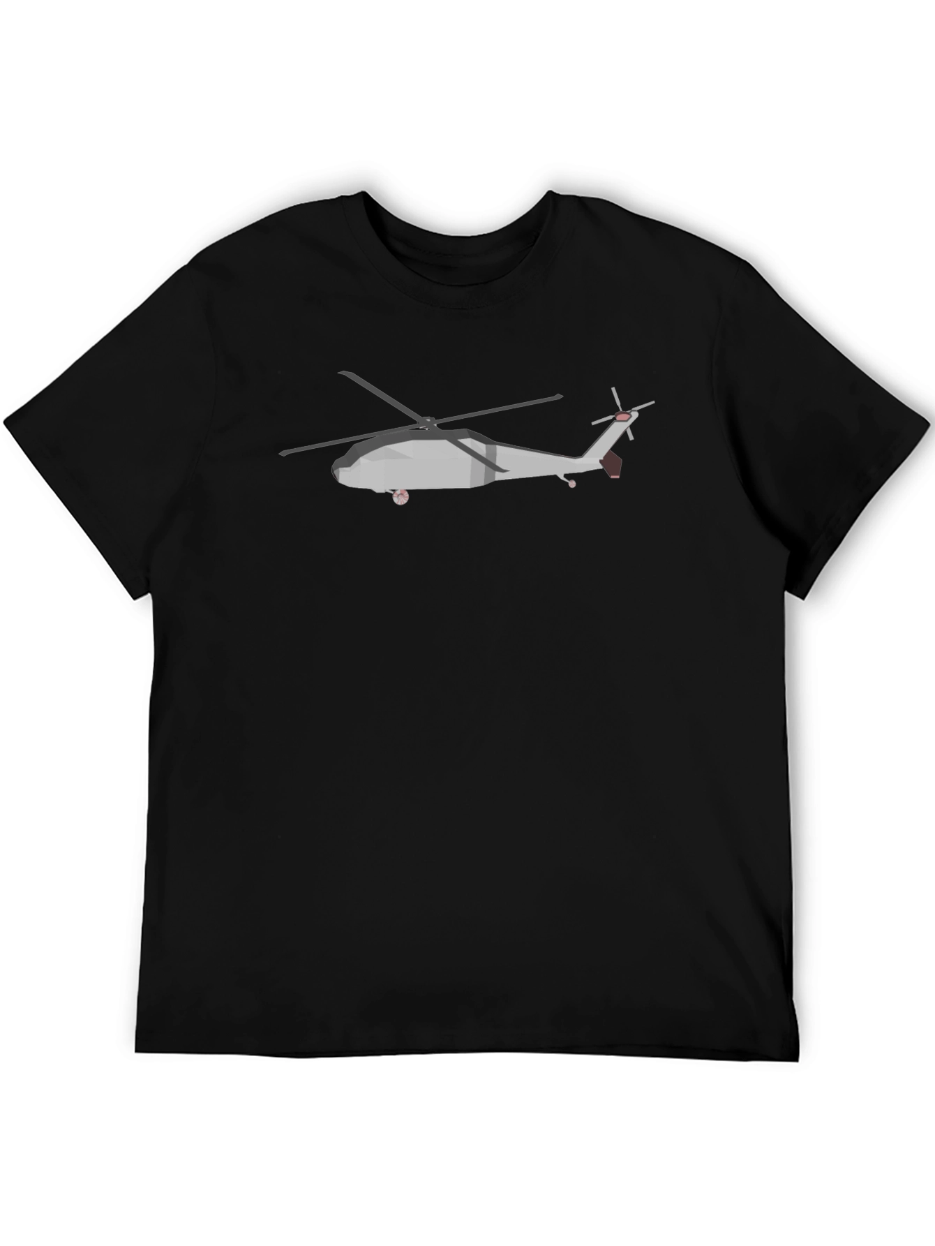 Helicopter Graphic Tee - Black Casual T-Shirt