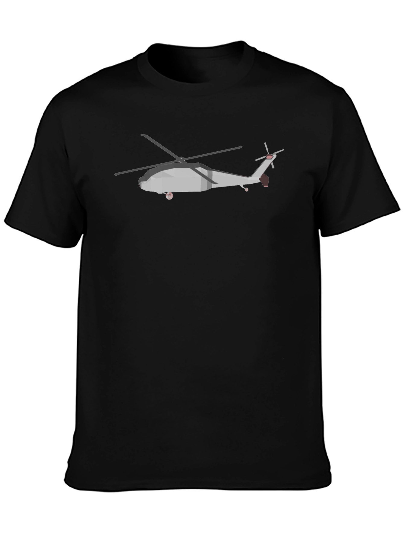 Helicopter Graphic Tee - Black Casual T-Shirt