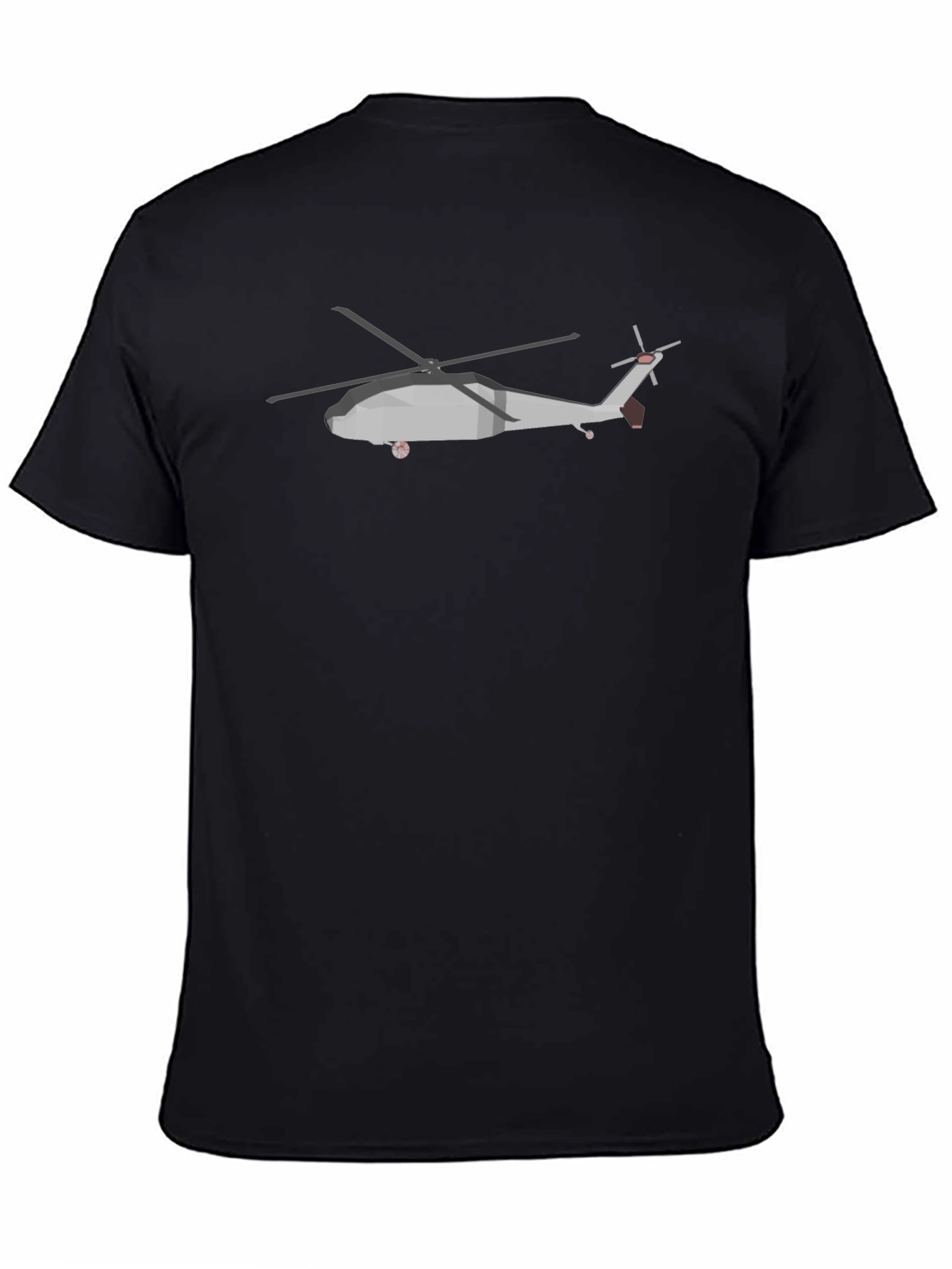 Helicopter Graphic Tee - Black Casual T-Shirt