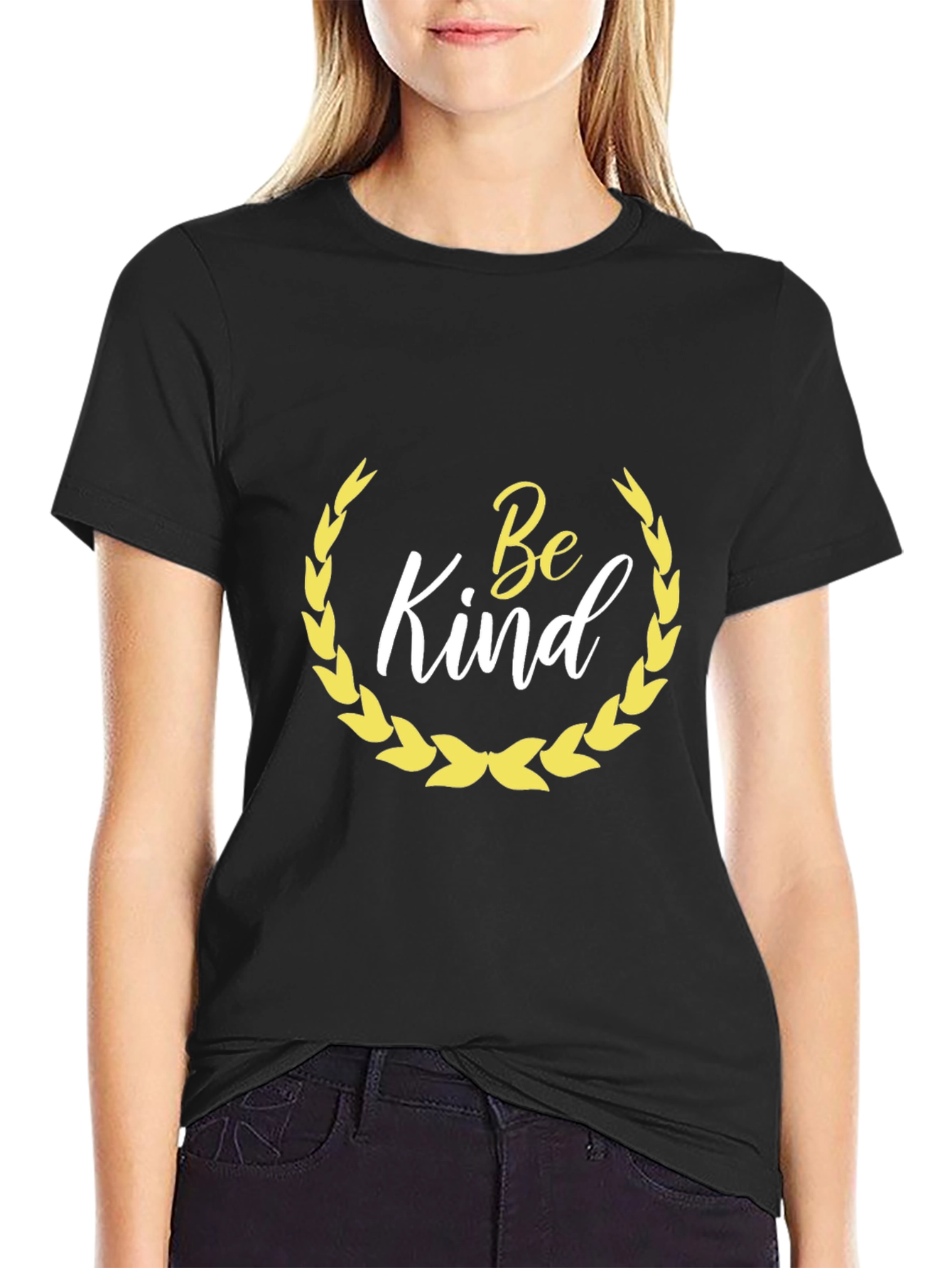 Be Kind T-Shirt - Black Crew Neck Cotton Tee