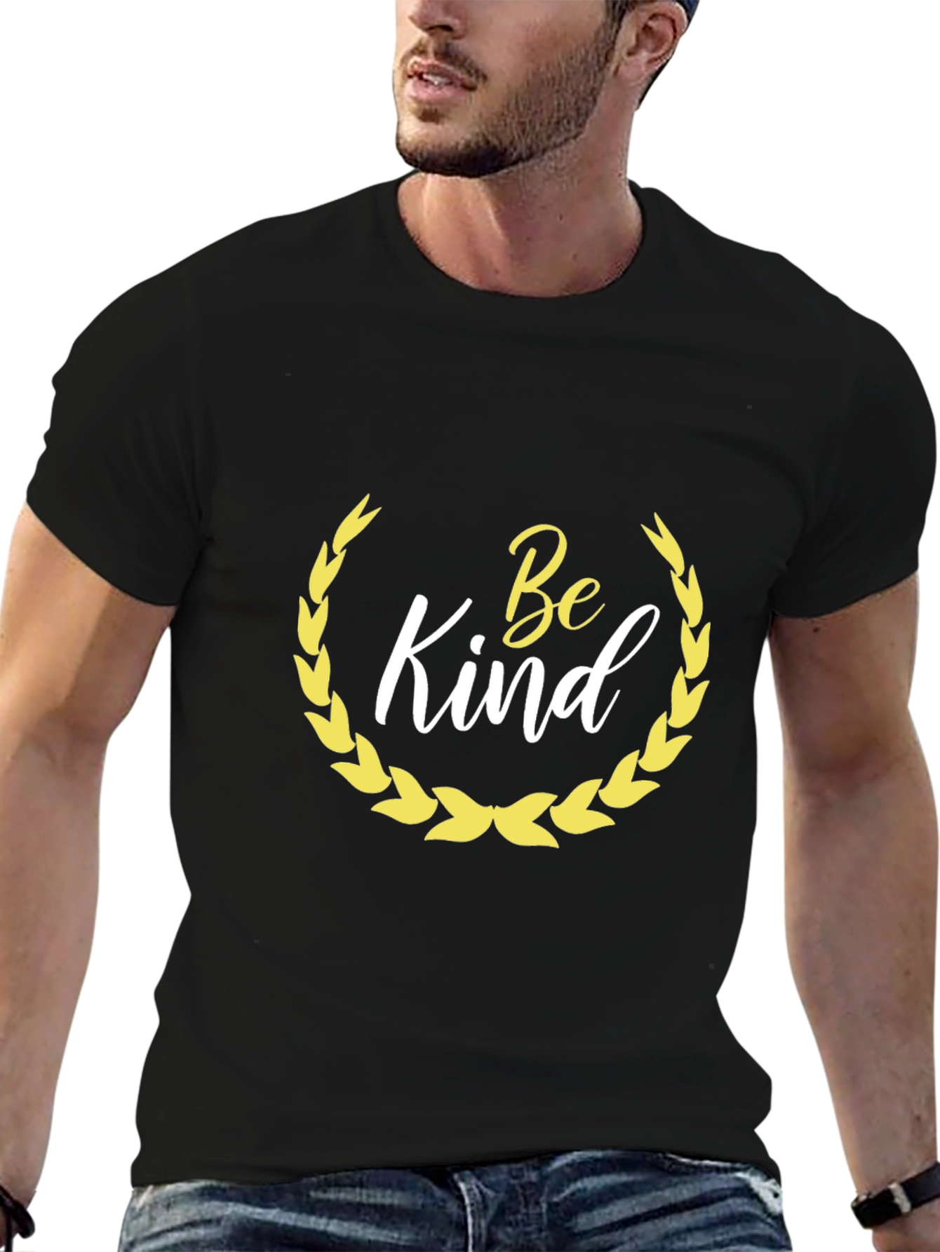 Be Kind T-Shirt - Black Crew Neck Cotton Tee