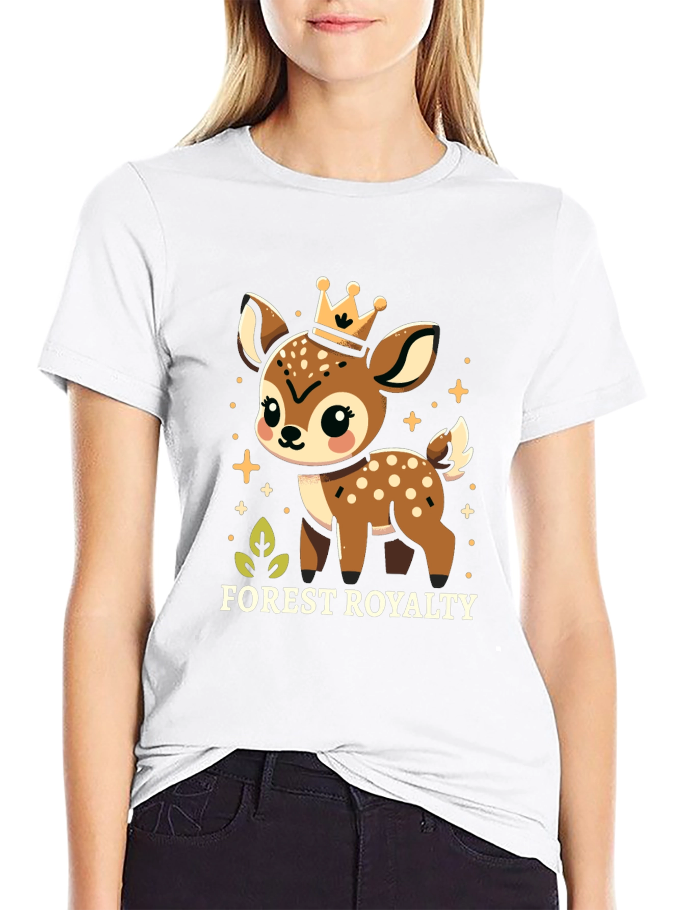 Forest Royalty Cute Deer Graphic Tee