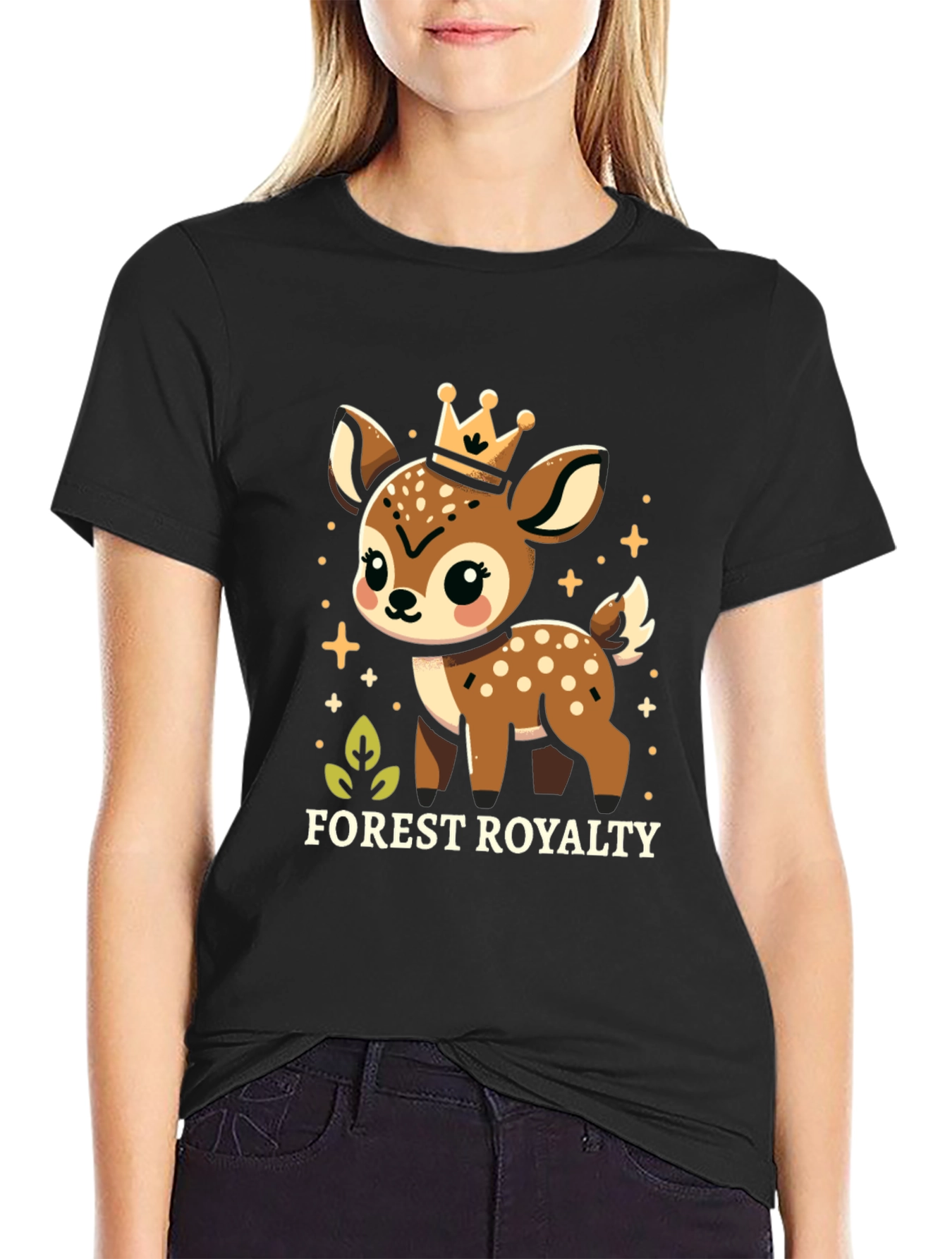 Forest Royalty Cute Deer Graphic Tee