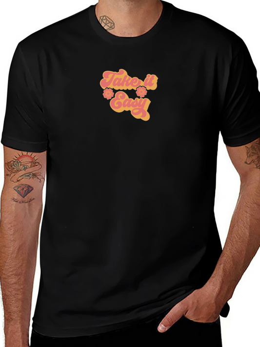 Take It Easy Retro Graphic Tee - Black