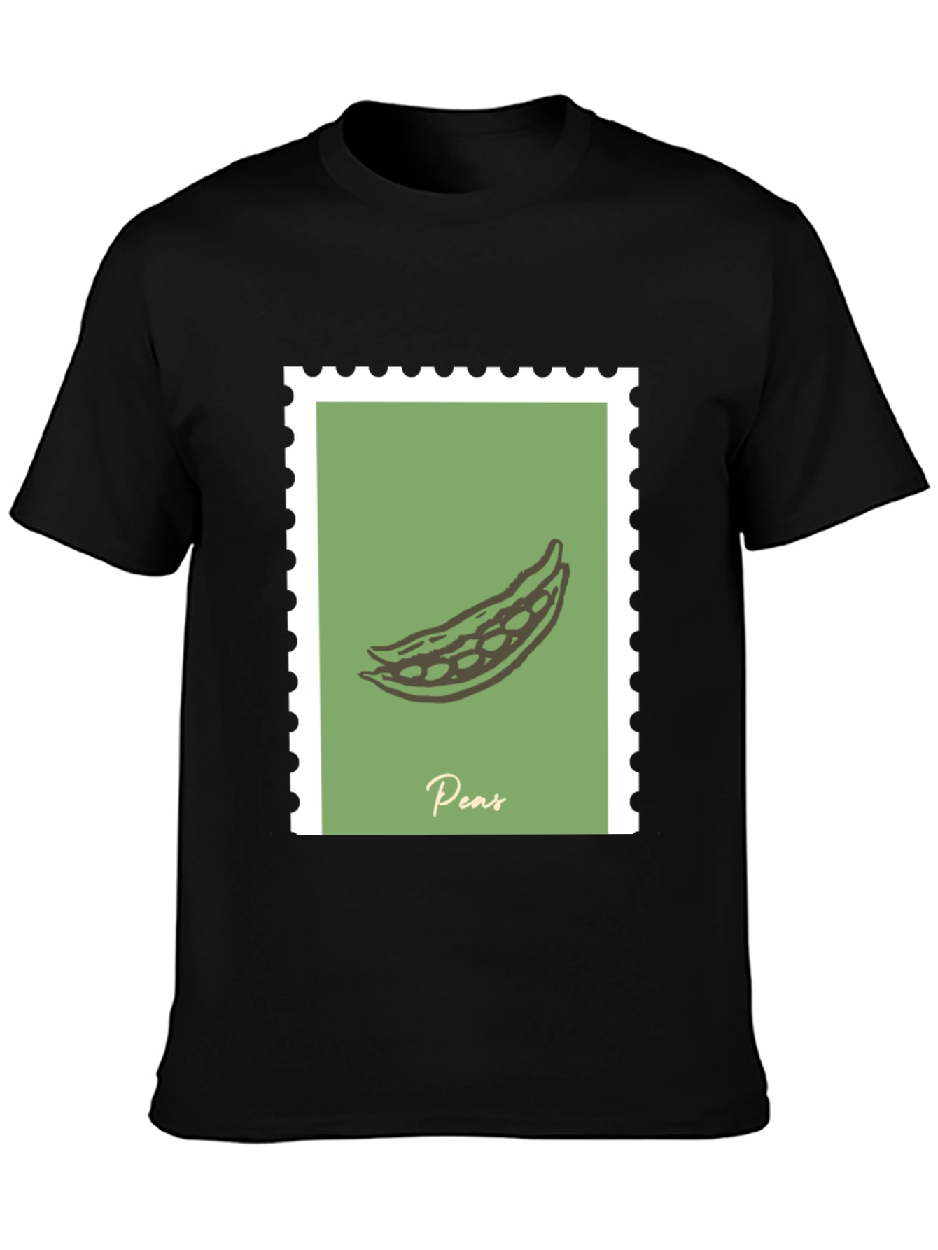 Peas Graphic Tee - Black Cotton T-Shirt
