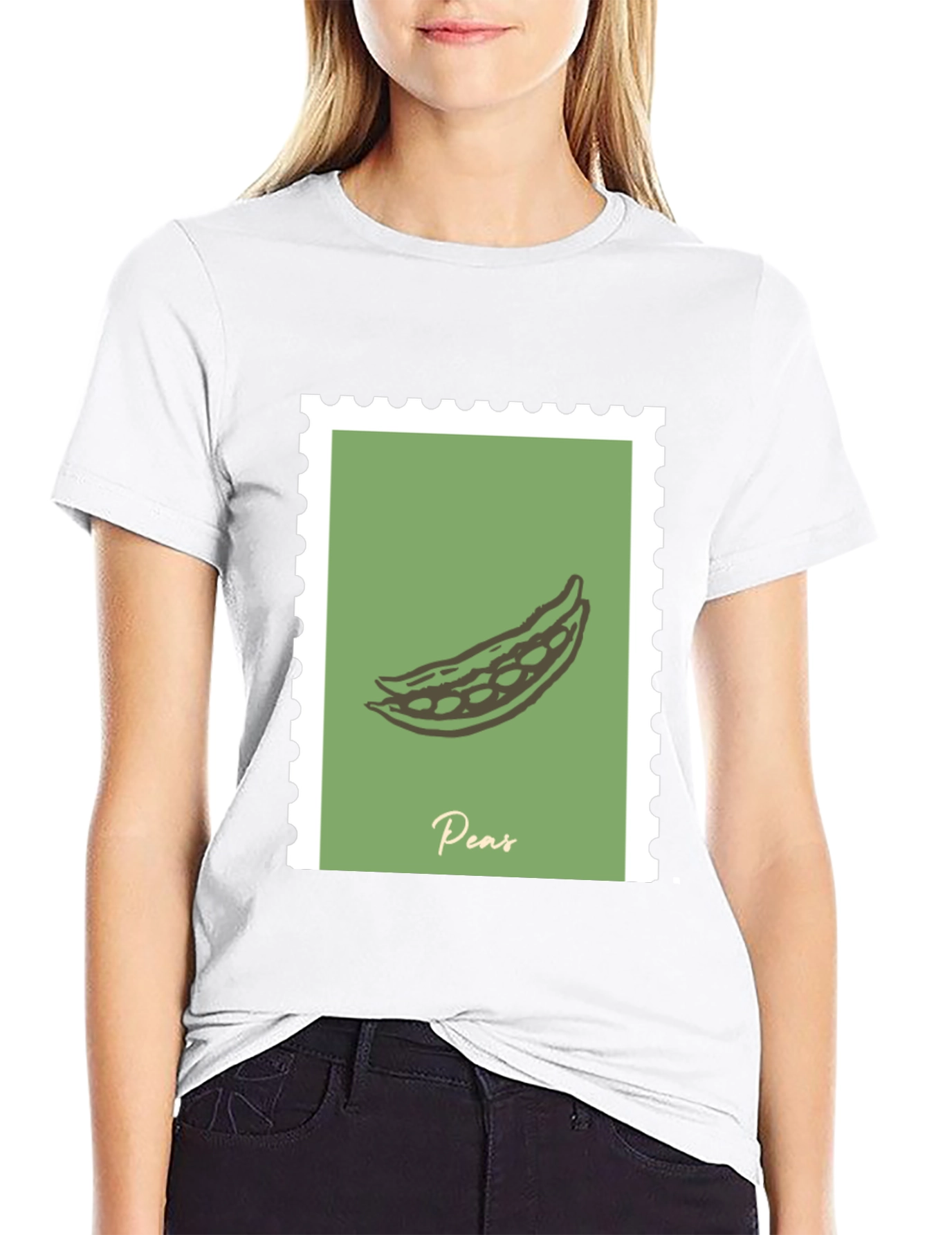 Peas Graphic Tee - Black Cotton T-Shirt