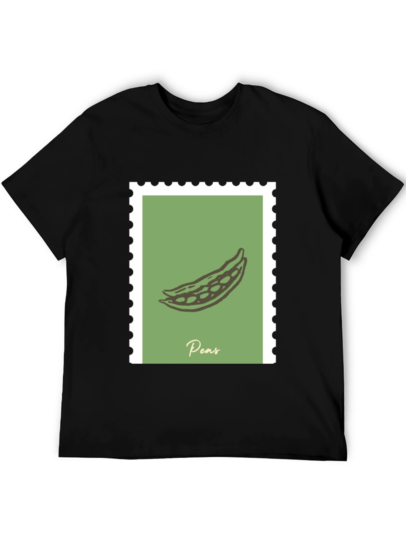 Peas Graphic Tee - Black Cotton T-Shirt
