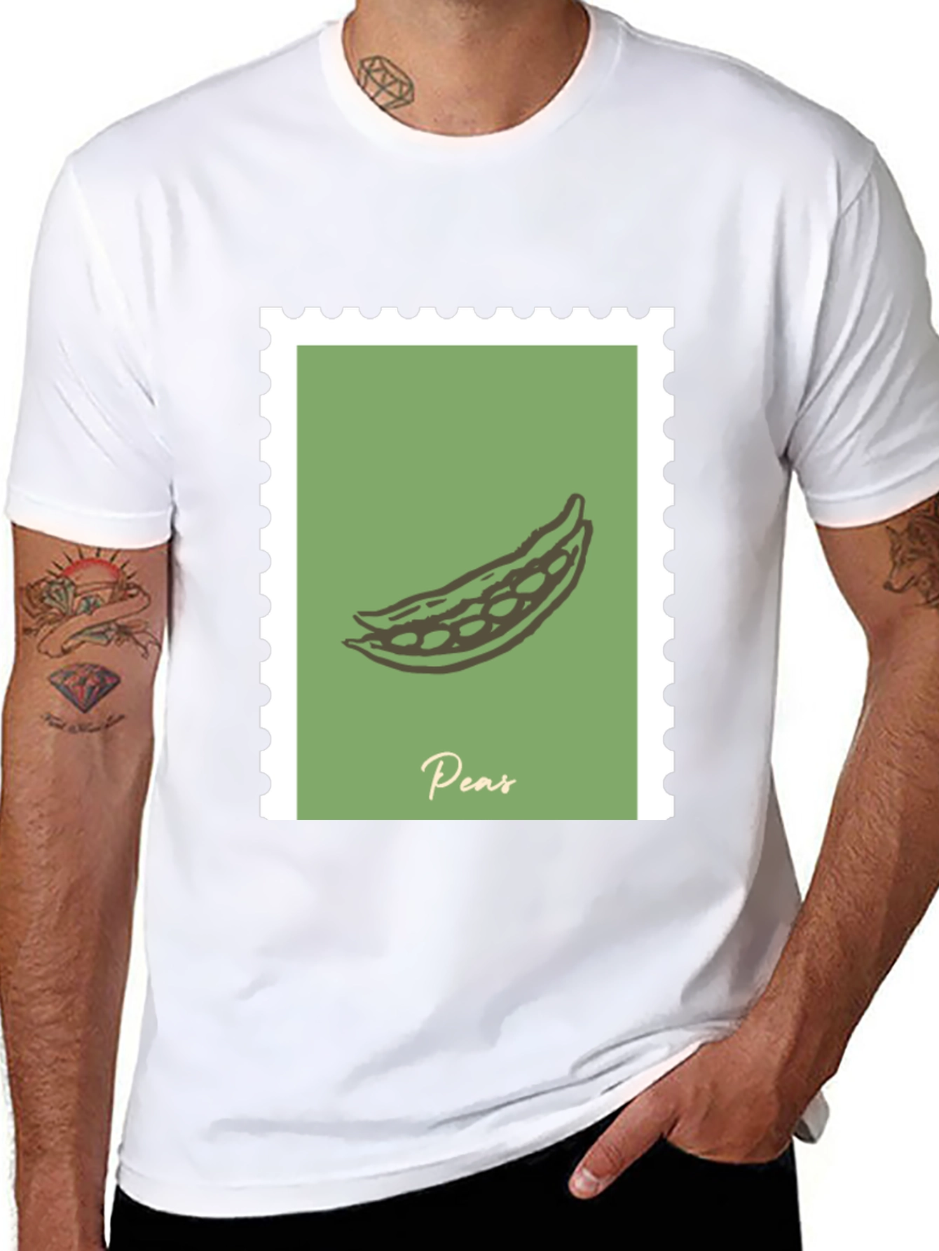 Peas Graphic Tee - Black Cotton T-Shirt