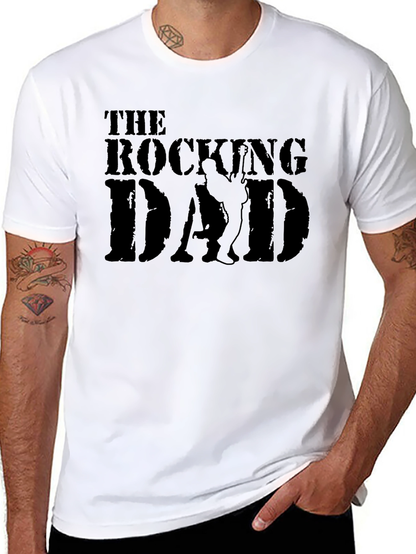 The Rocking Dad T-Shirt - Black Graphic Tee