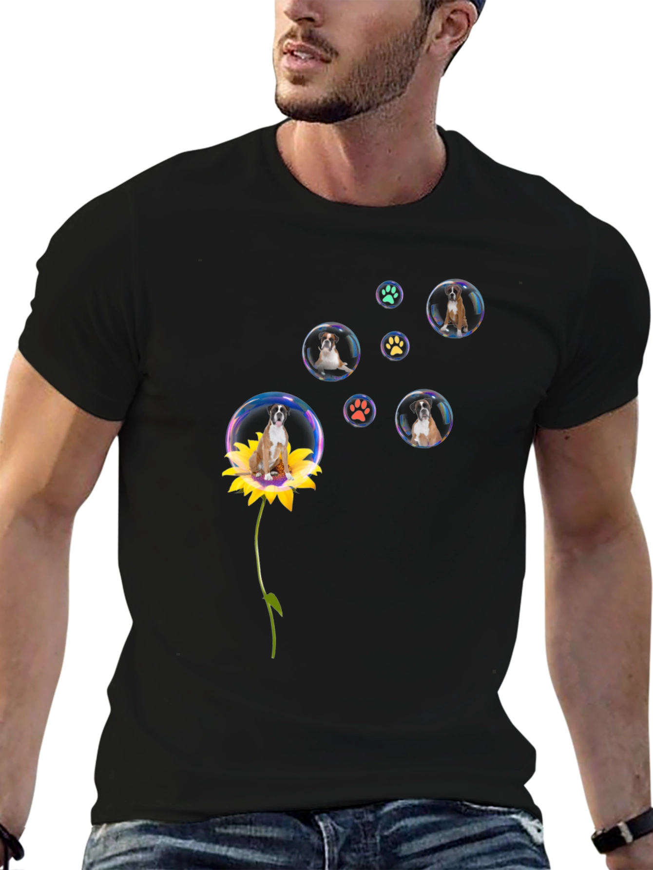 Dog in Bubbles T-Shirt Cute Pet Tee