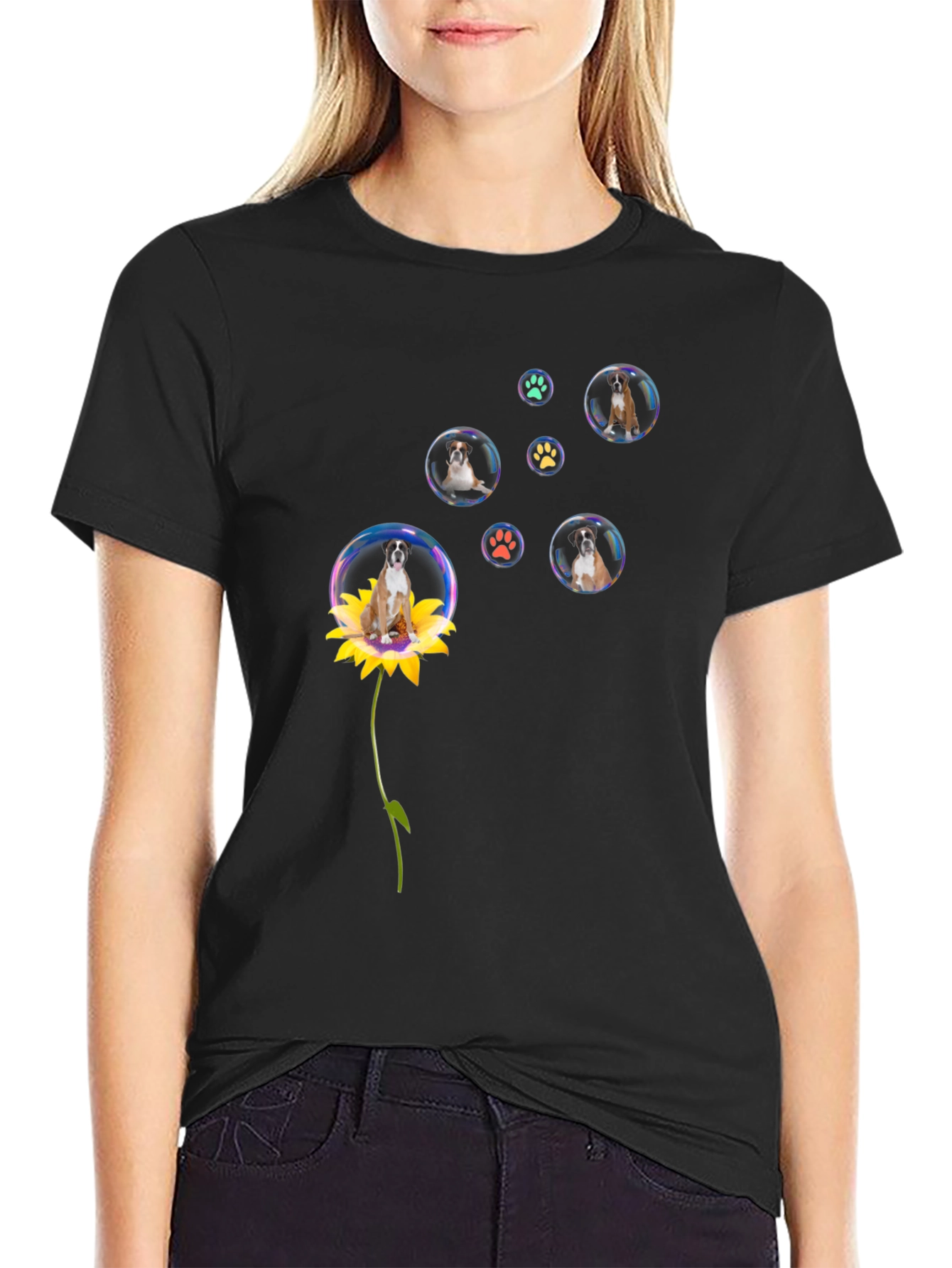 Dog in Bubbles T-Shirt Cute Pet Tee