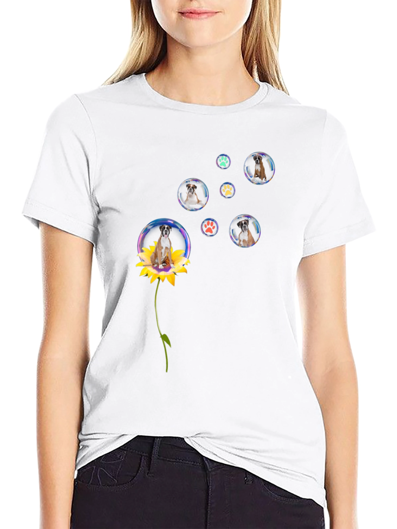 Dog in Bubbles T-Shirt Cute Pet Tee
