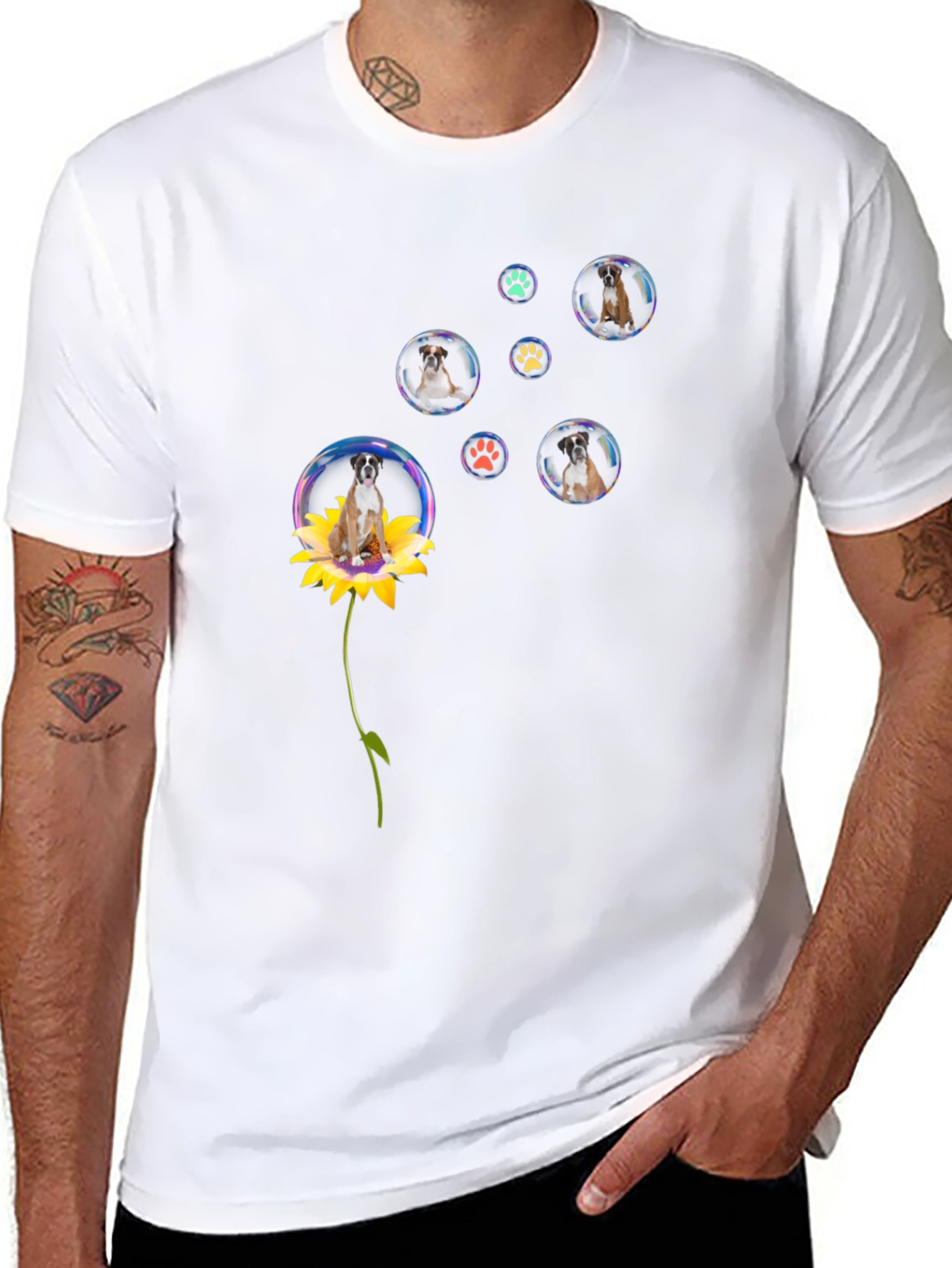 Dog in Bubbles T-Shirt Cute Pet Tee