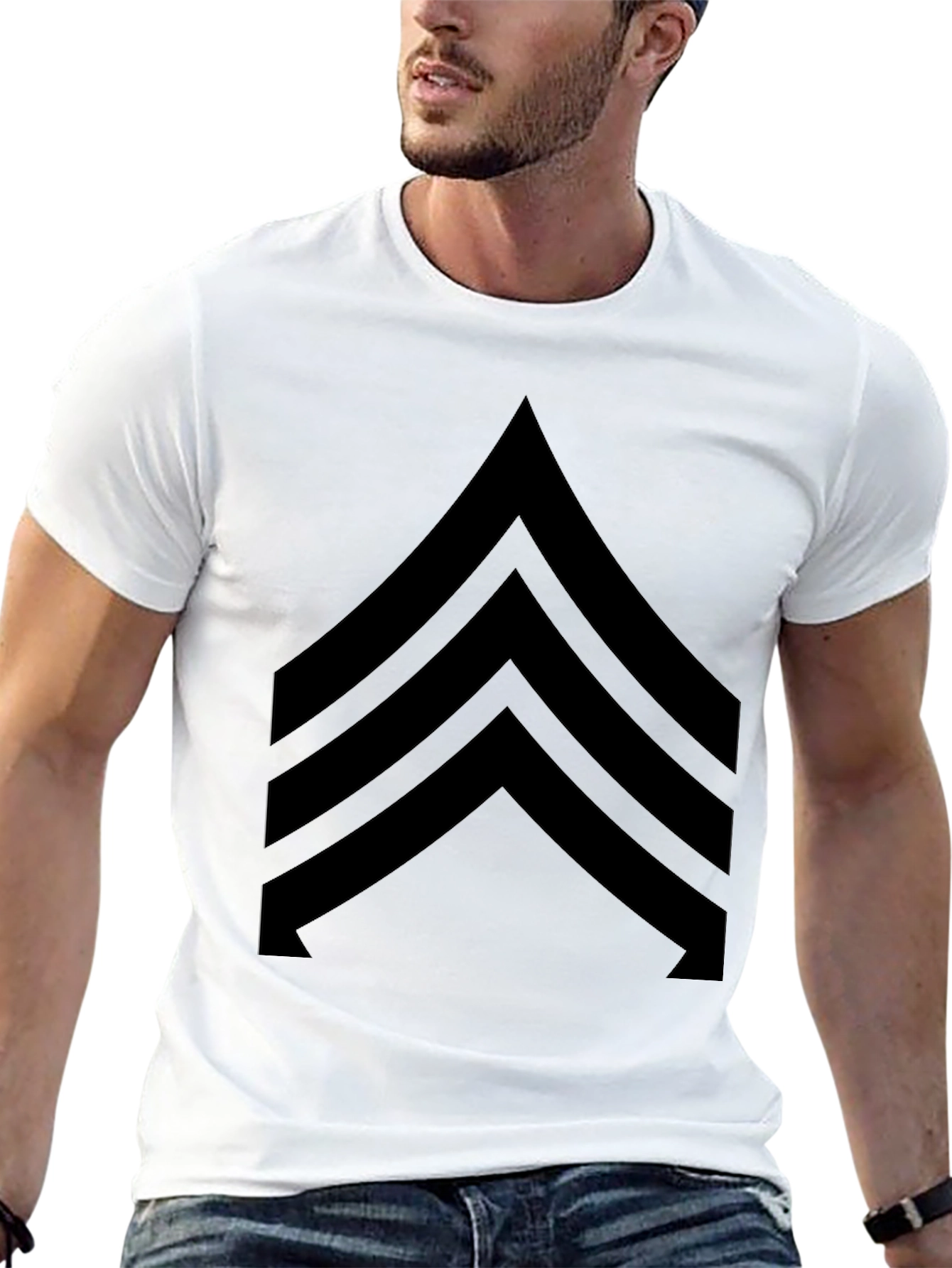 Chevron Graphic T-Shirt - Black