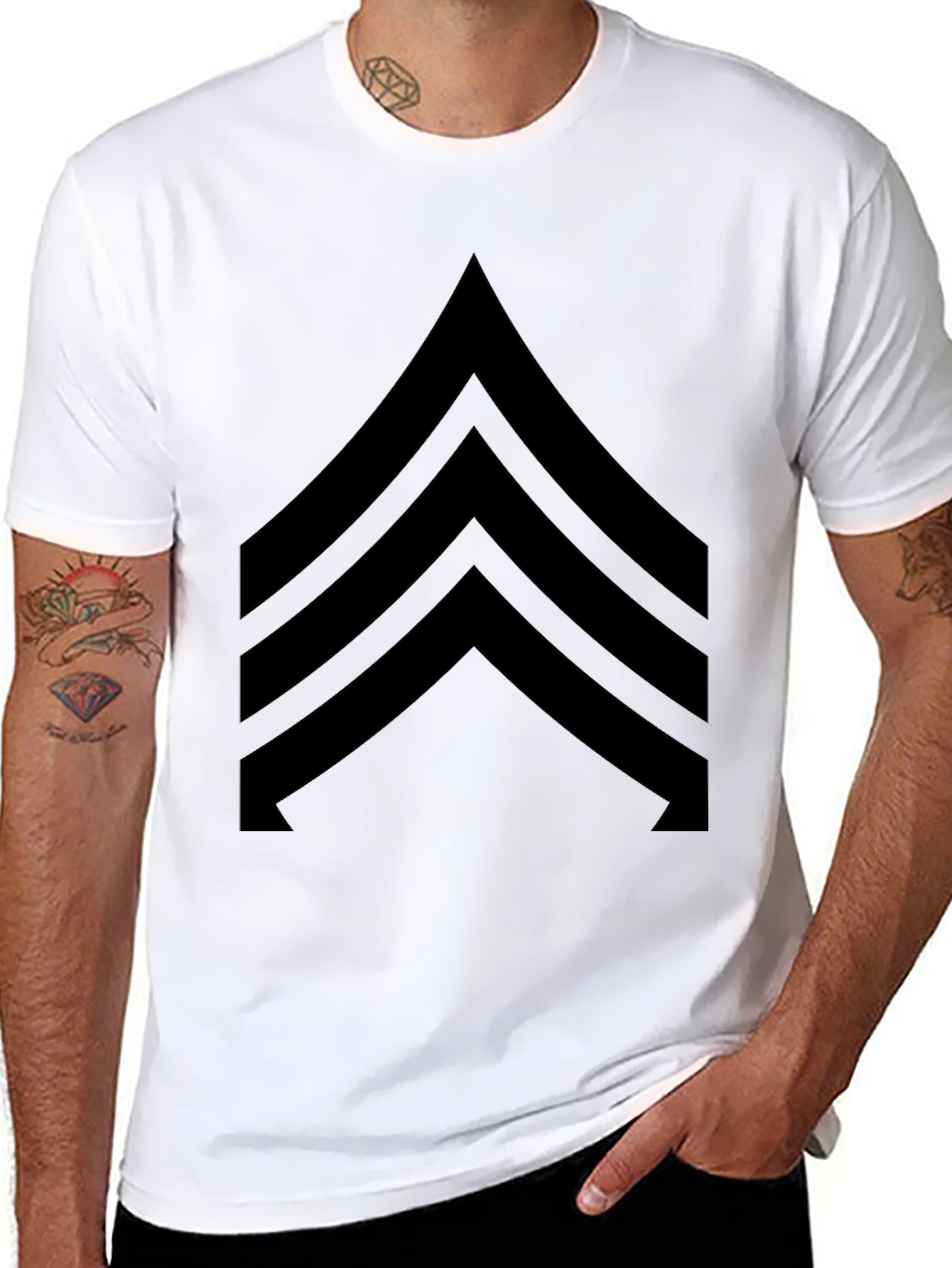Chevron Graphic T-Shirt - Black