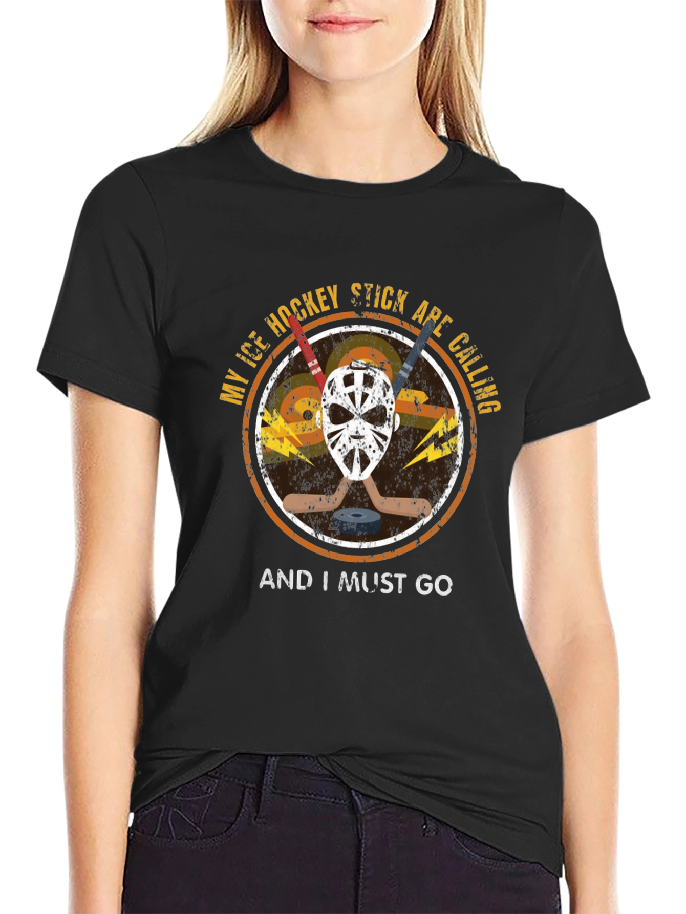 Ice Hockey T-Shirt - Hockey Sticks Are Calling Tee