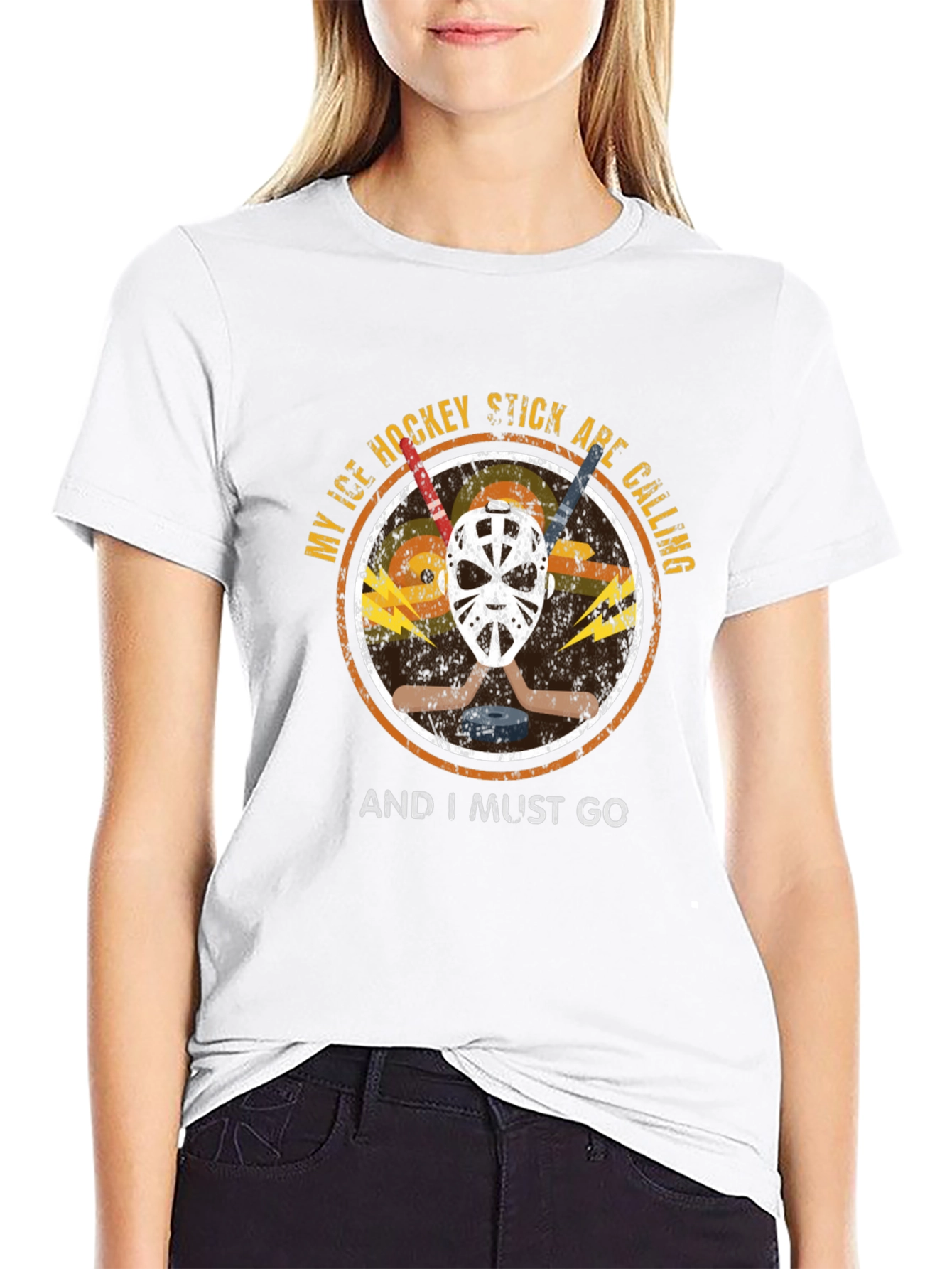 Ice Hockey T-Shirt - Hockey Sticks Are Calling Tee