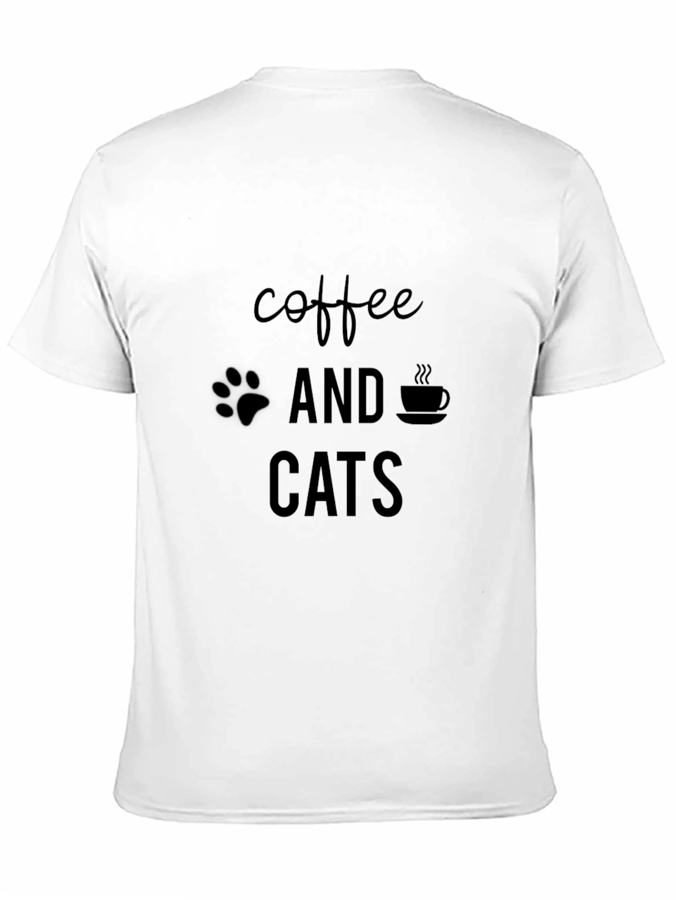 Coffee and Cats Graphic Tee - Black