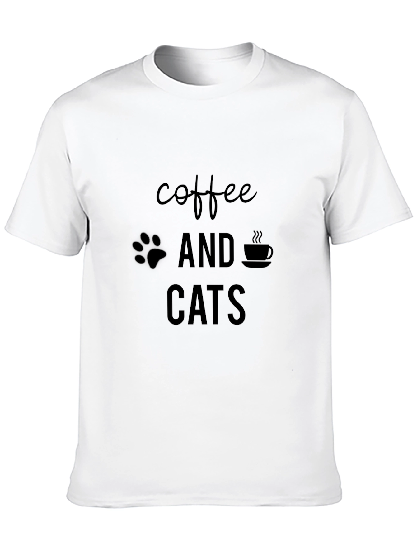 Coffee and Cats Graphic Tee - Black