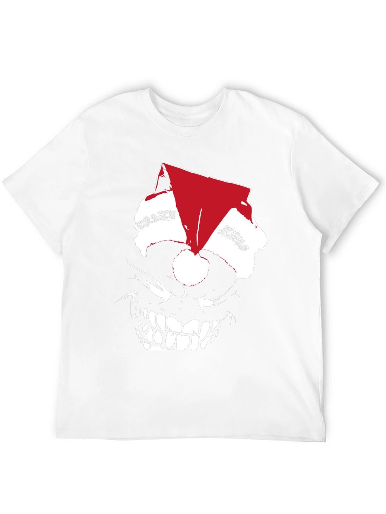 Crazy Xmas Skull Graphic T-Shirt - Holiday Style