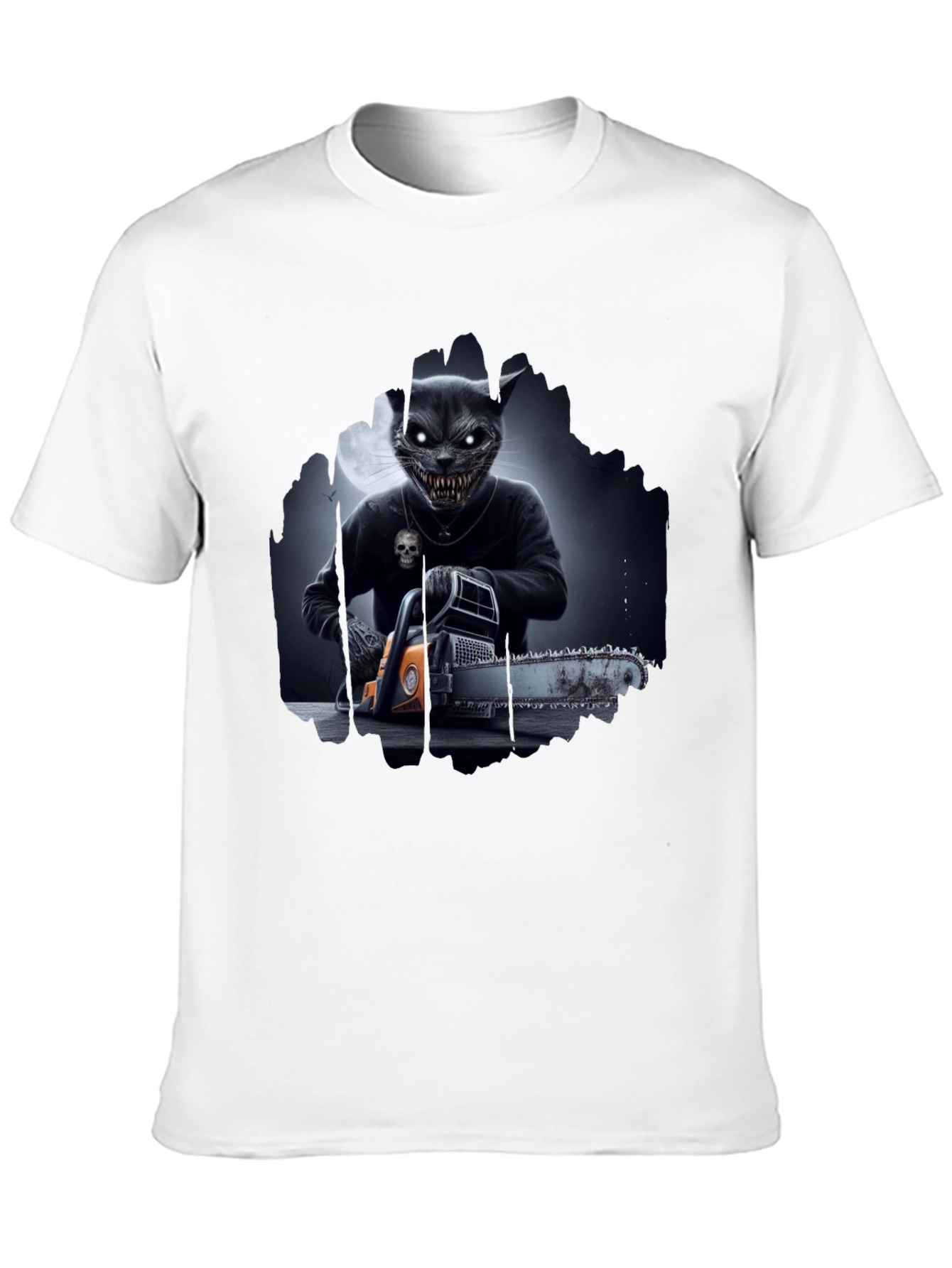 Creepy Cat Chainsaw T-Shirt