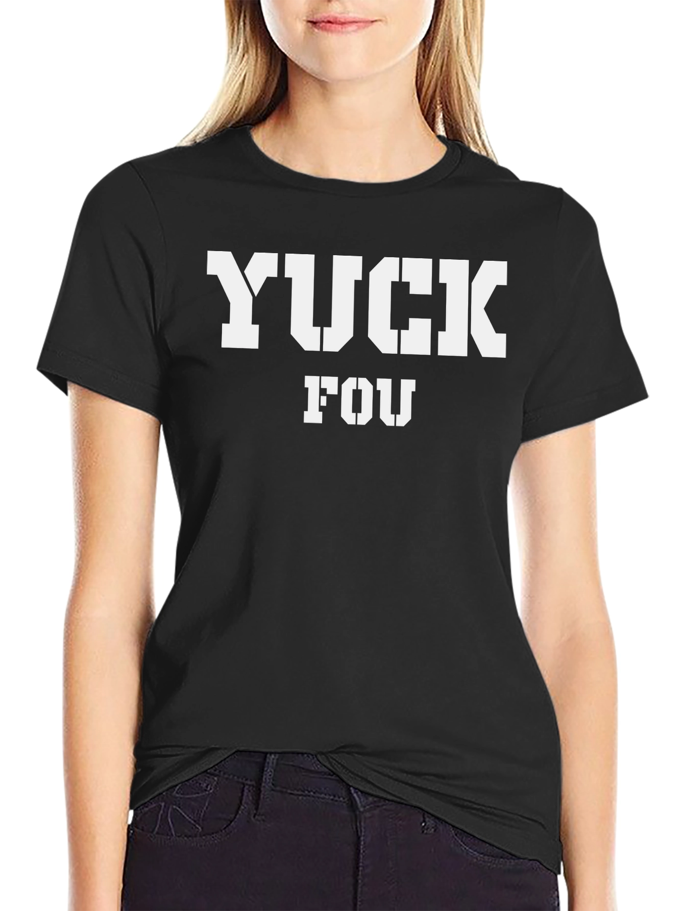 YUCK FOU Black Graphic Tee