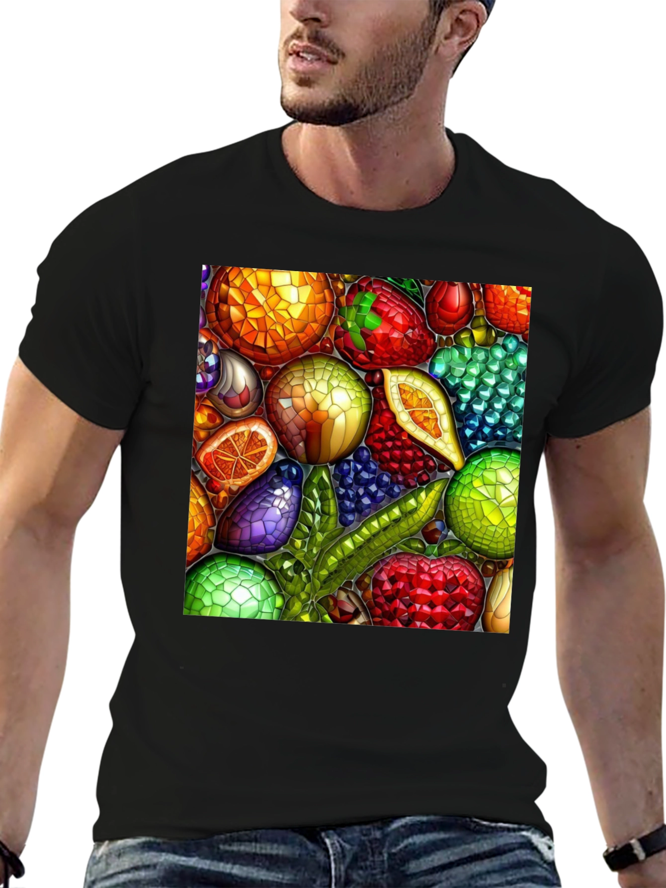 Fruit Mosaic Graphic T-Shirt